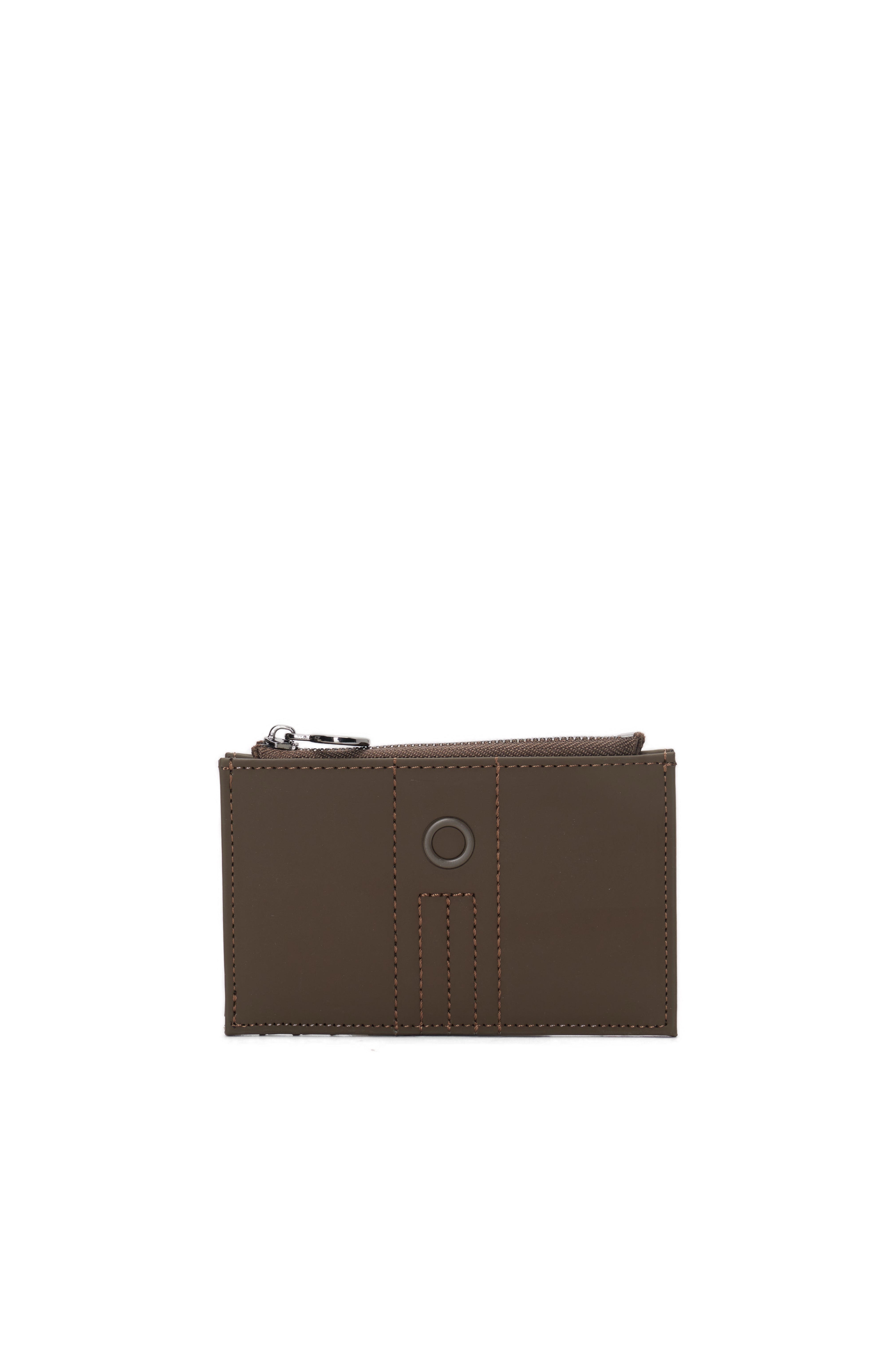 Accessoire Porte-Cartes Zippé O Bag Anemone Tissu Gommé Chocolat
