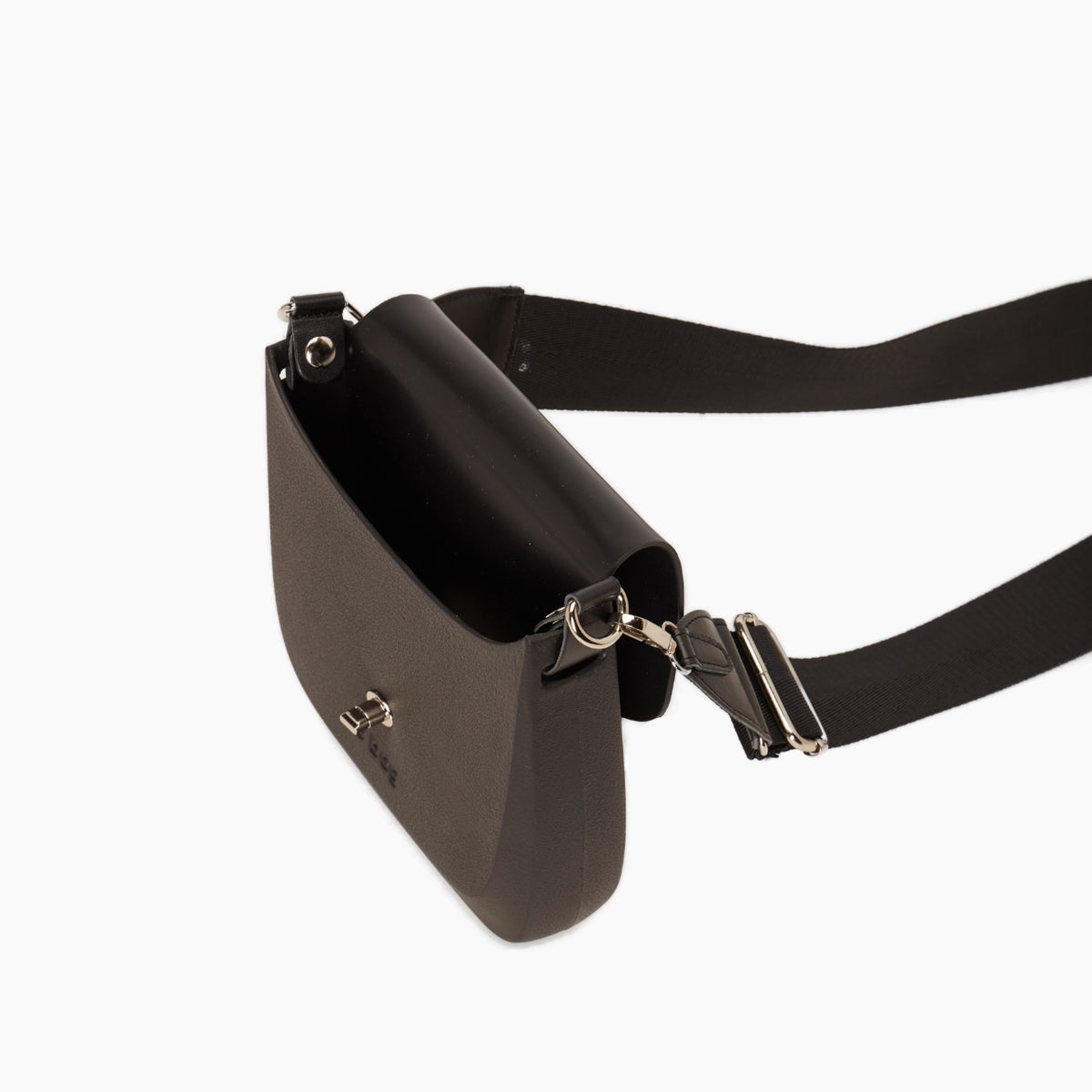 Borsa Composta O Bag Chase E Tracolla Regolabile Tessuto Nastro Nylon + Nappa Nero