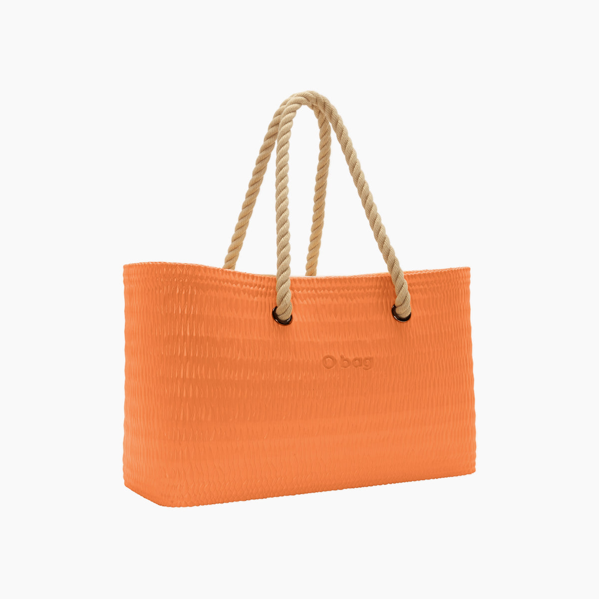 Komplette Obag Beach mit Langer Seilhenkel und Innentasche aus Bernsteinfarbener Canvas