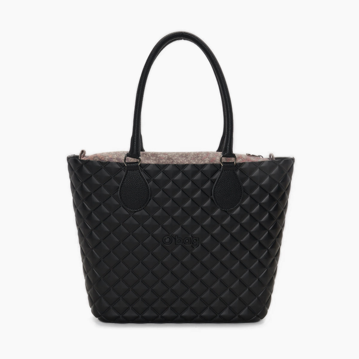 Assembled Bag O Bag Urban Midi Midi Handle And Inner Bag Fabric Bouquet D'Autunno Black