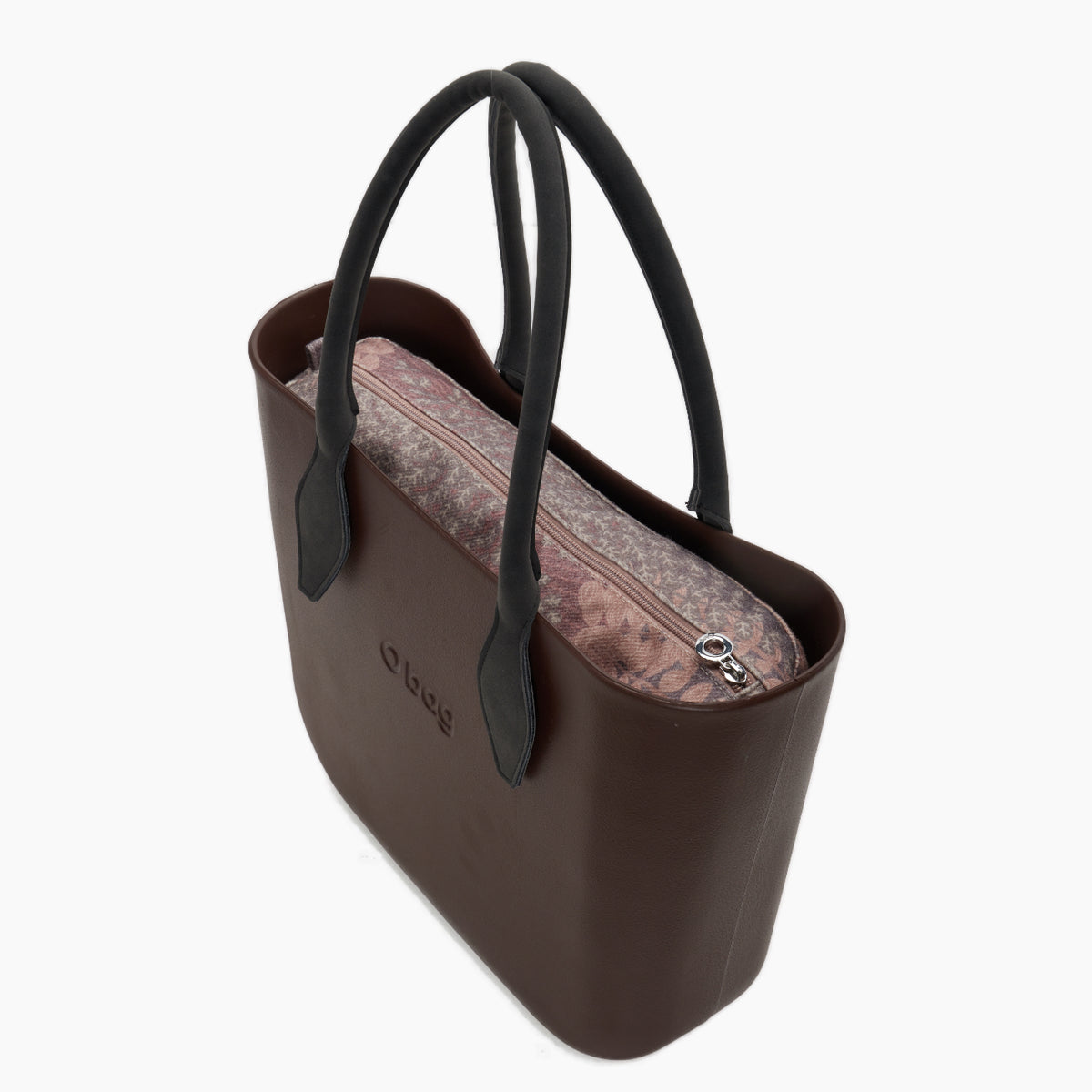 Assembled Bag O Bag Long Diamond-Shaped Handle And Inner Bag Fabric Bouquet D'Autunno Choco