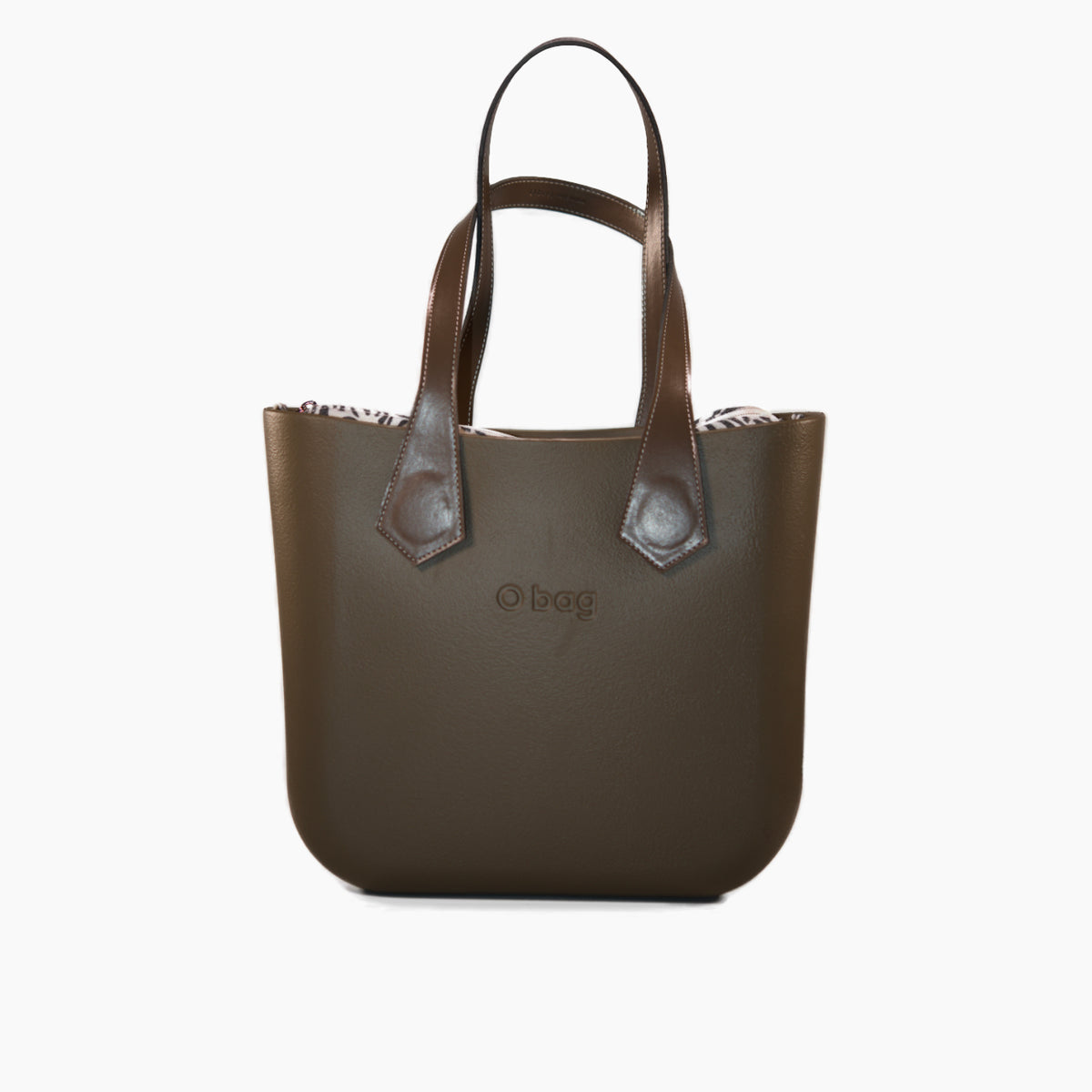 Komplette O Bag Mini mit Langer Spitzhenkel und Innentasche aus Urban-Zebra-Stoff