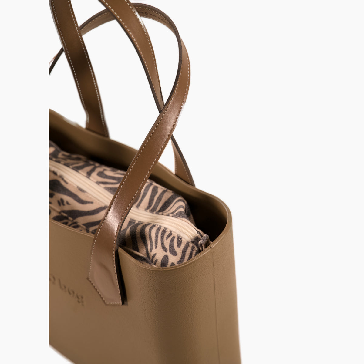 Komplette O Bag Mini mit Langer Spitzhenkel und Innentasche aus Urban-Zebra-Stoff