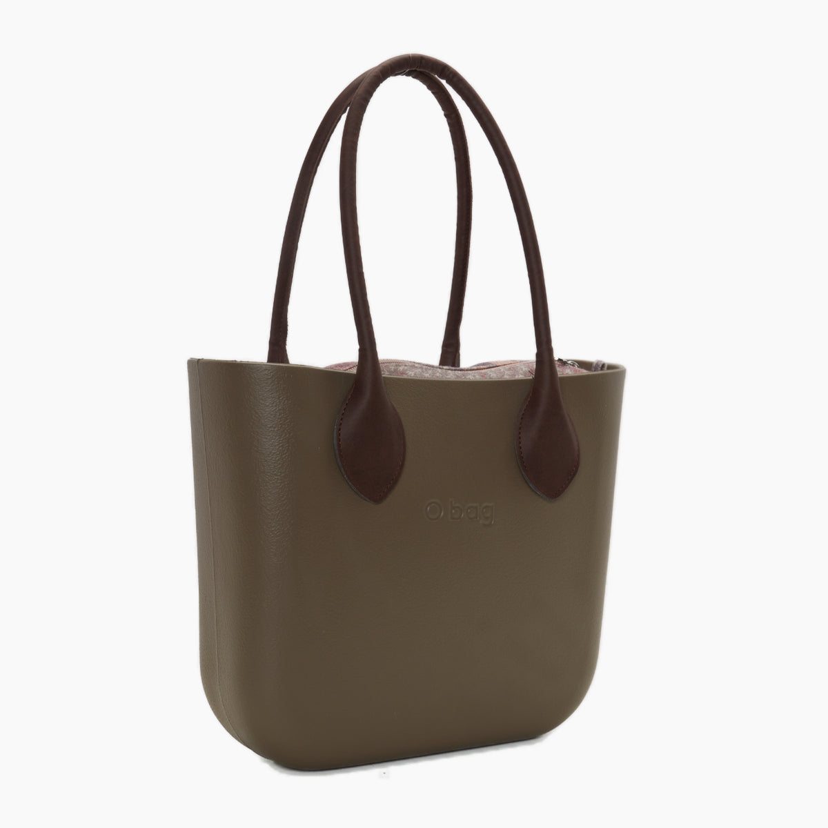 Assembled Bag O Bag Mini Long Heart-Shaped Handle And Inner Bag Fabric Bouquet D'Autunno Walnut