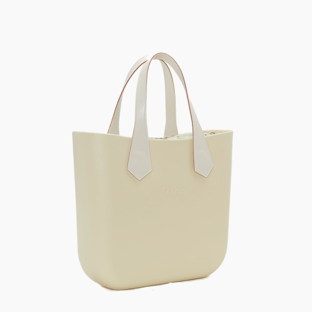 Bolso Compuesto O Bag Mini Asa Corta En Punta Y Bolsa Interior Tejido Vanilla Rose Vainilla