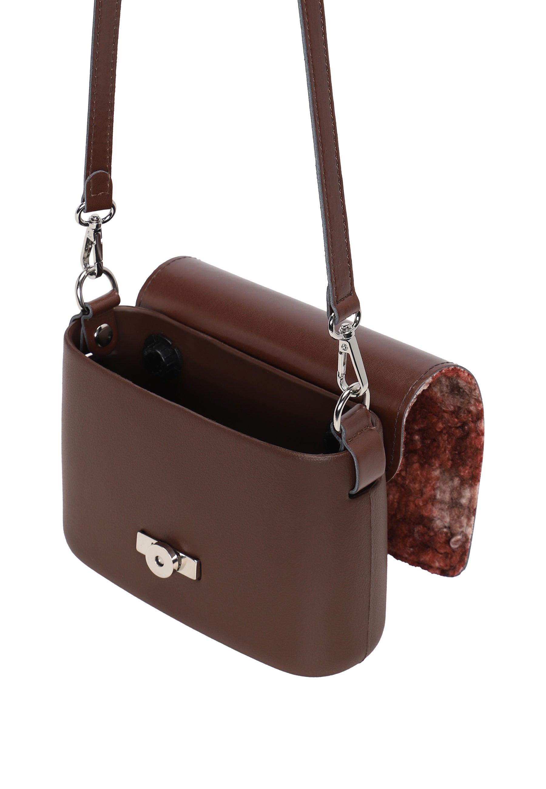Zusammengesetzte Tasche O Pocket Überschlag Und Extraslim Schulterriemen Stoff Tartan 3D Schokolade
