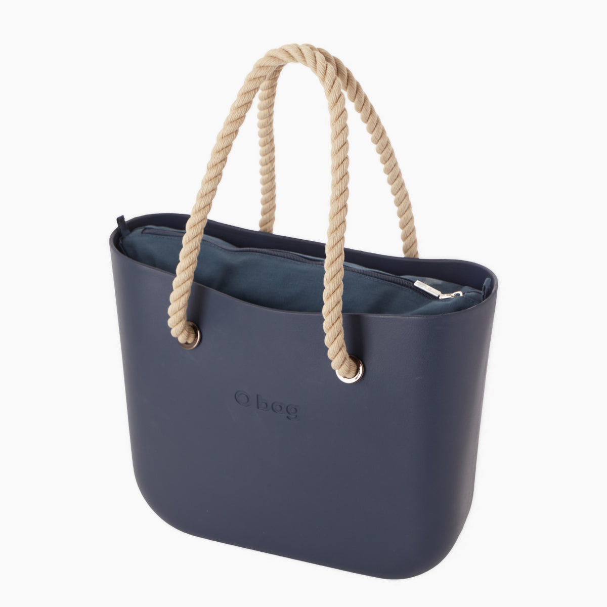 Assembled Bag O Bag Long Rope Handle And Inner Bag Fabric Canvas Navy Blue