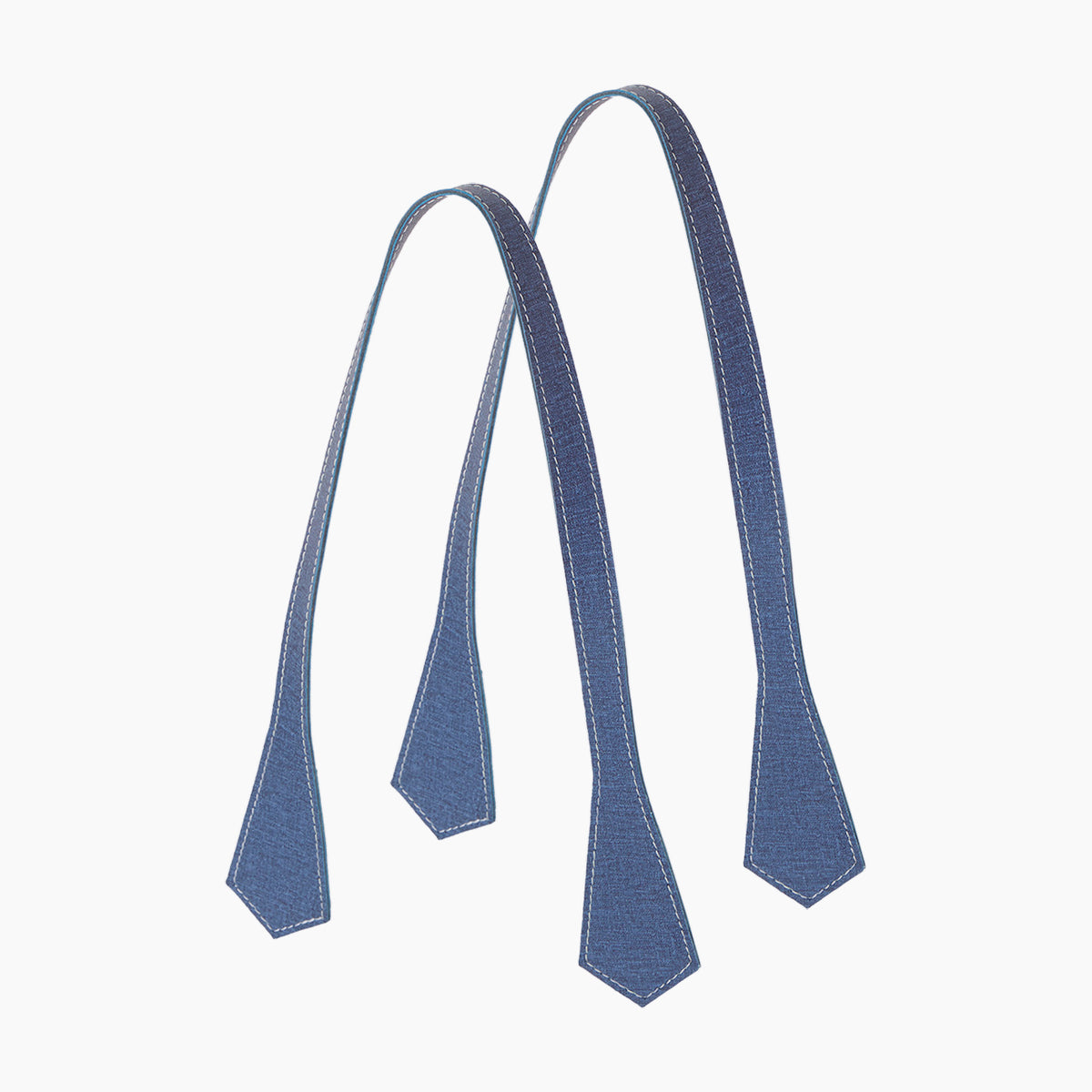 Langer Spitzhenkel mit Ziernähten aus Gewachstem Stoff - Marineblau