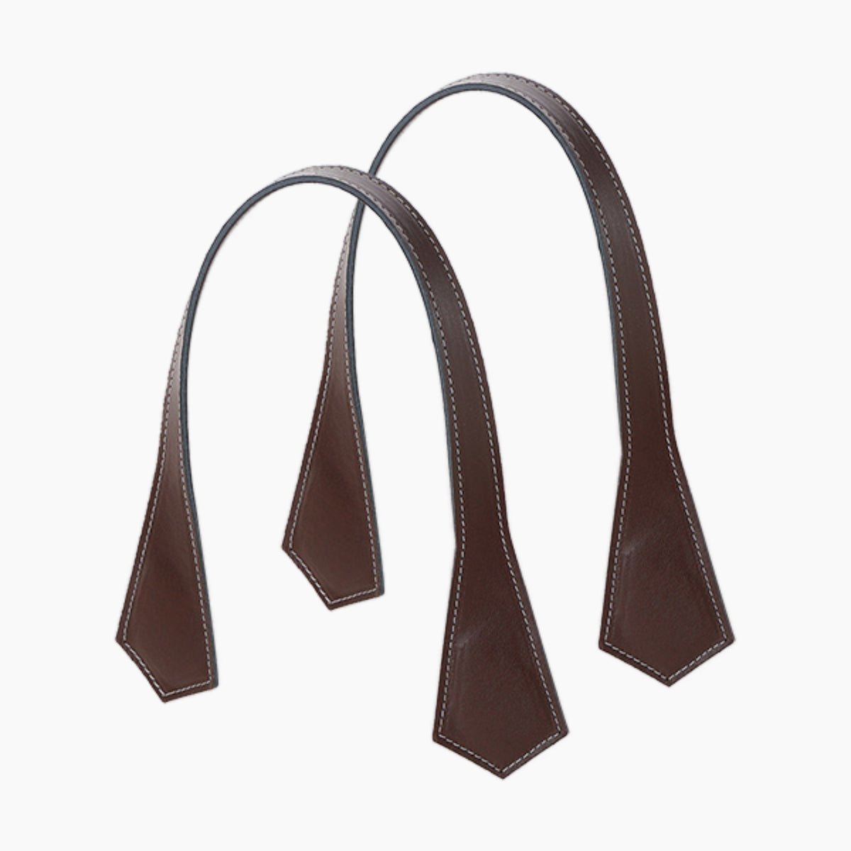 Asa Corta en Punta con Pespuntes de Tejido Sintético Nappa Easy - Marrón Oscuro