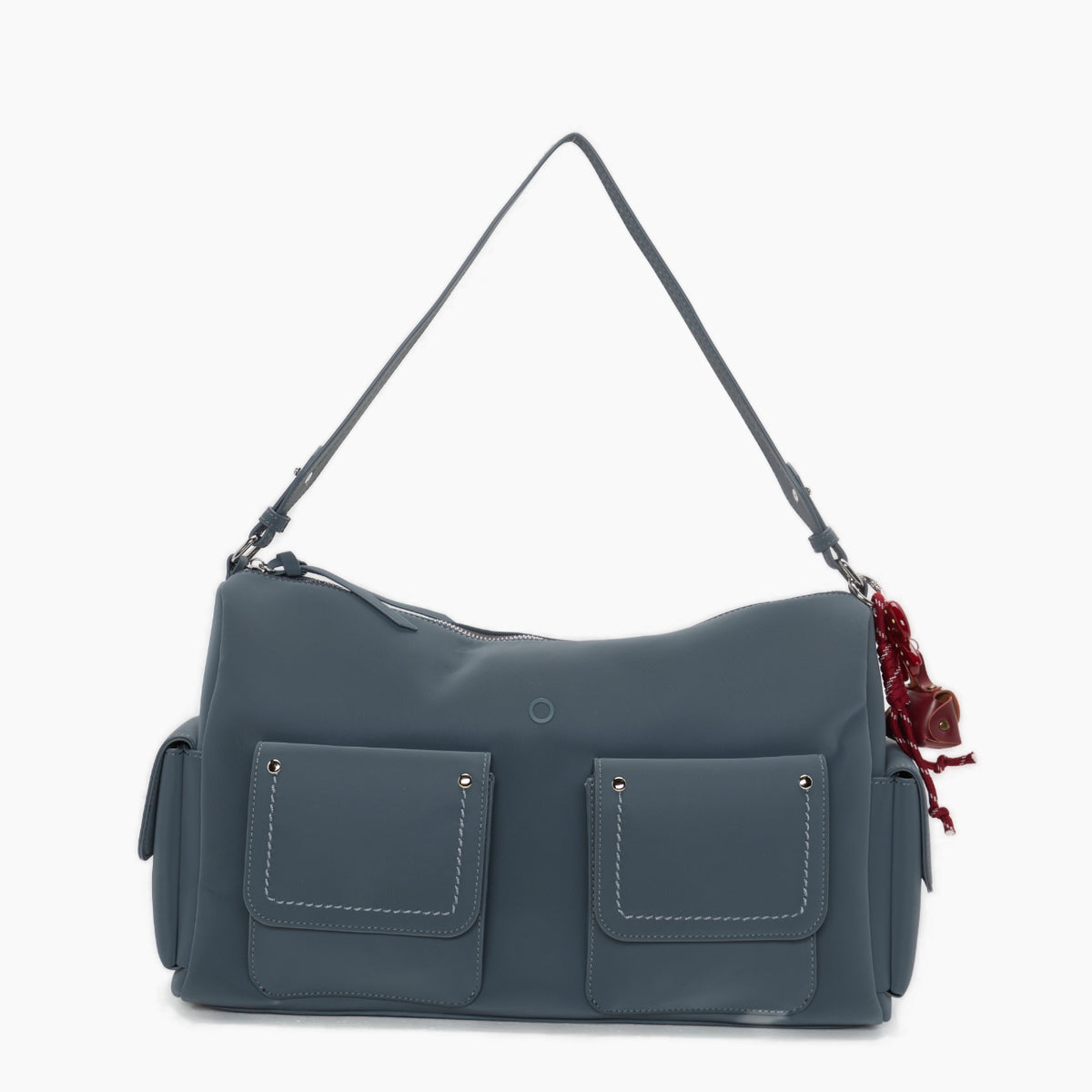 Complete Bag With Zip Closure And Pockets O Bag Sacca Iris New Sugar Paper Blue Rubberized Fabric
