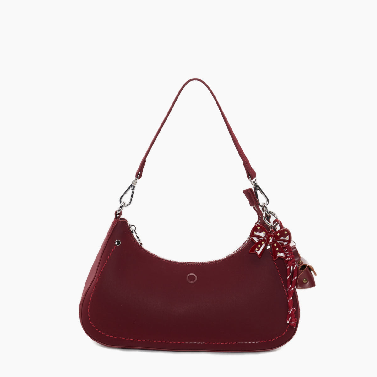 Complete Shoulder Bag With Zip Closure O Bag Hobo Iris New Red Rubberized Fabric