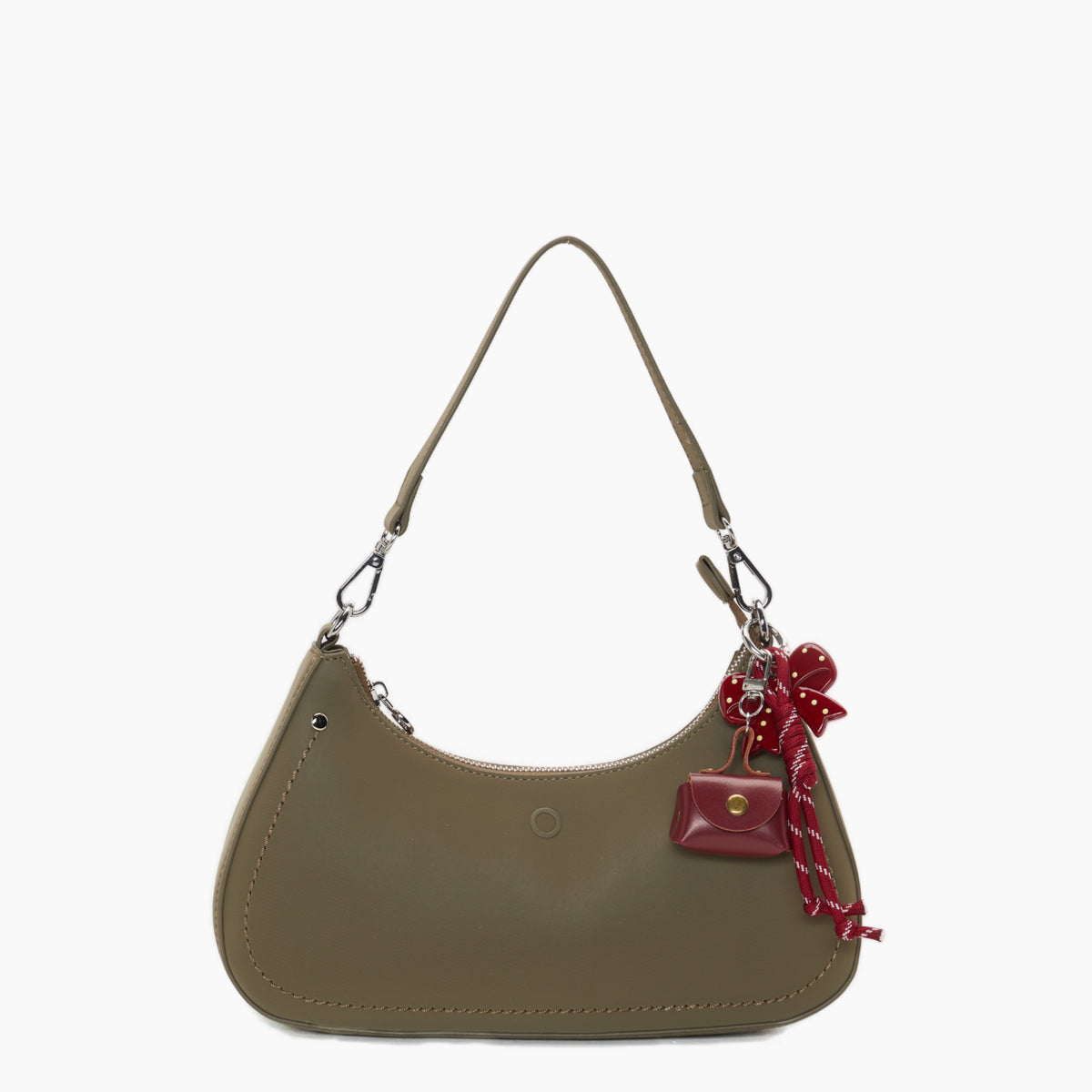 Borsa Completa A Spalla Con Chiusura Zip O Bag Hobo Iris Tessuto Gommato verde