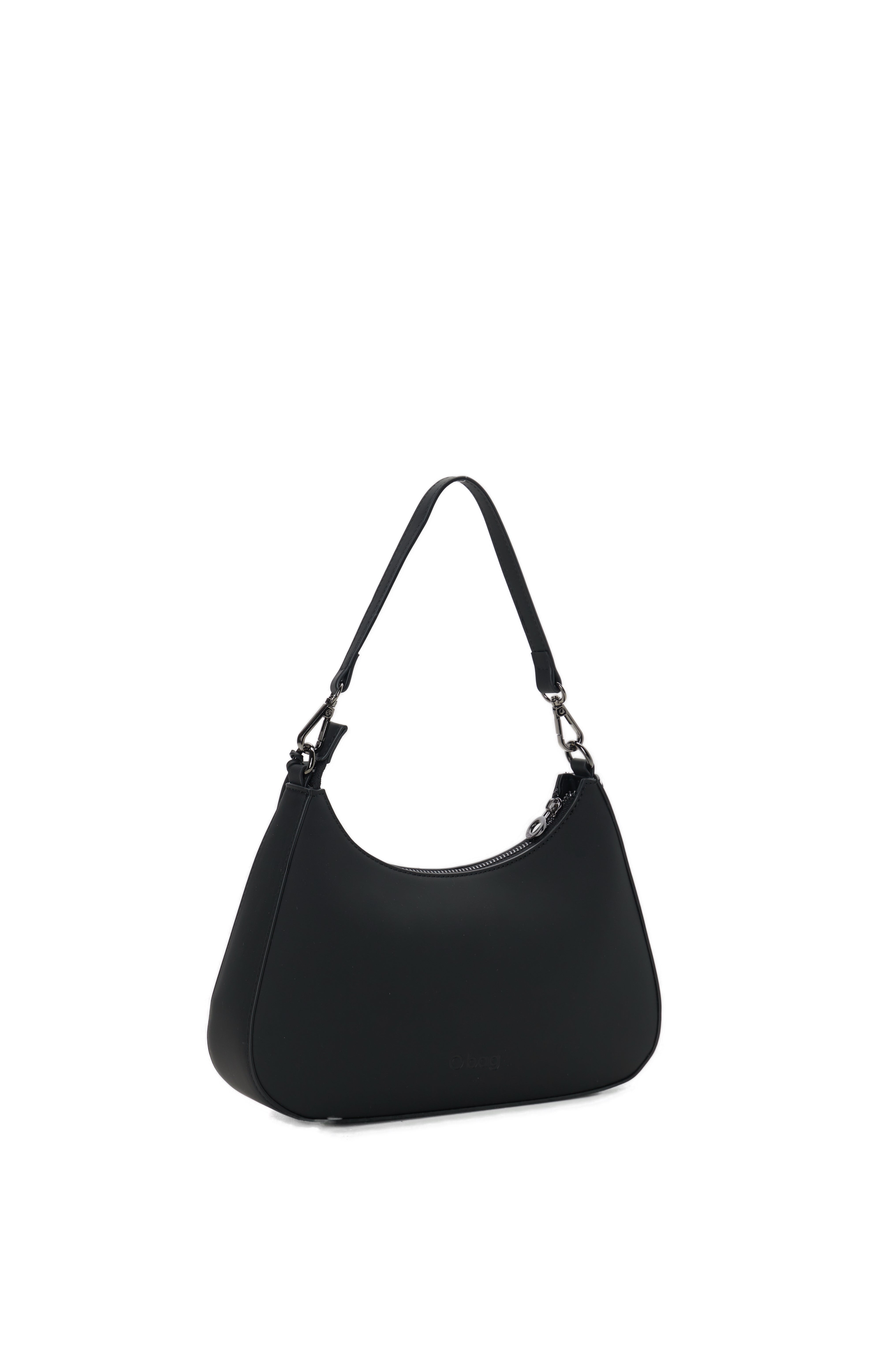 Sac Porté Épaule Complet Avec Fermeture Éclair O Bag Cortina Tissu Gommé Noir