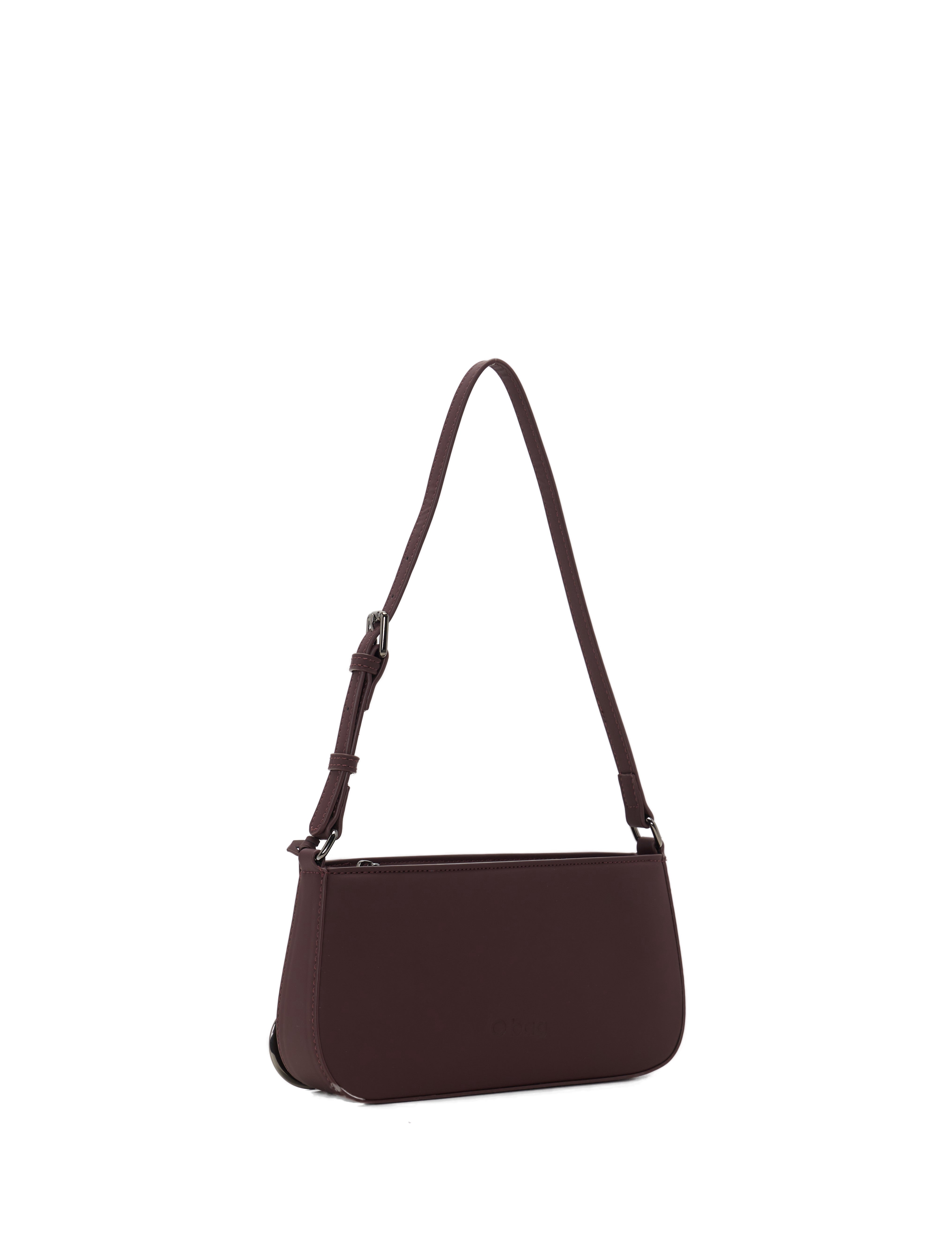 Sac Complet Avec Fermeture Éclair Et Bandoulière O Bag Verbier Tissu Gommé Bordeaux