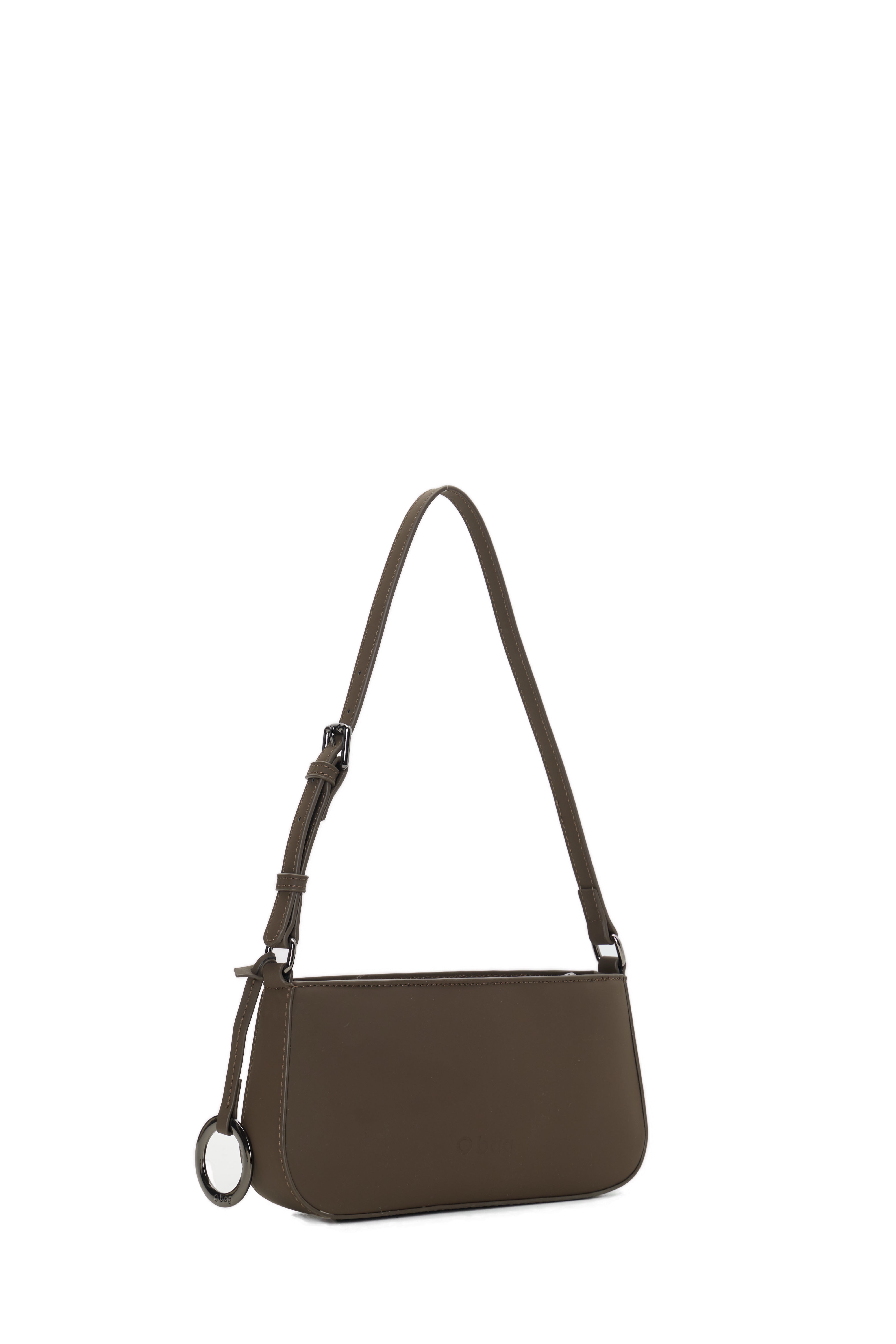 Sac Complet Avec Fermeture Éclair Et Bandoulière O Bag Verbier Tissu Gommé Chocolat