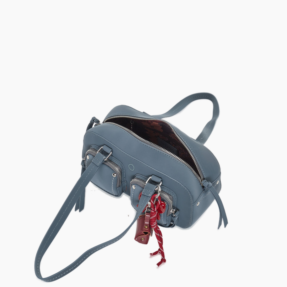 Borsa Completa Con Chiusura Zip E Tasche O Bag Bauletto Iris Tessuto Gommato New Carta Da Zucchero