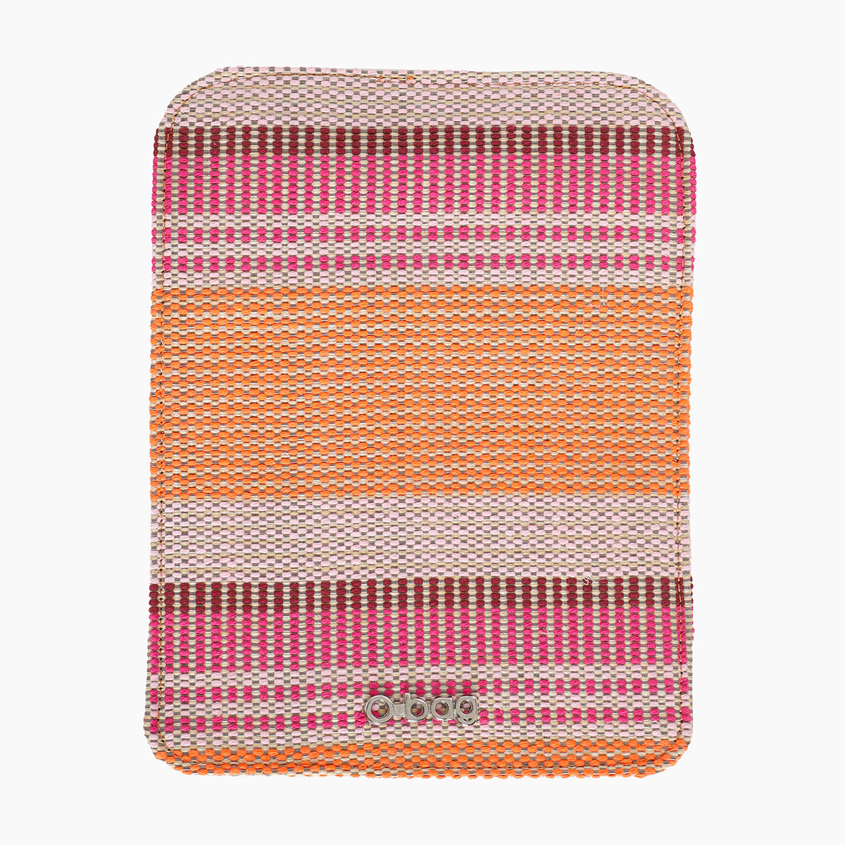 Überschlag O Pocket Stoff Bast Streifen Multicolor Fuchsia
