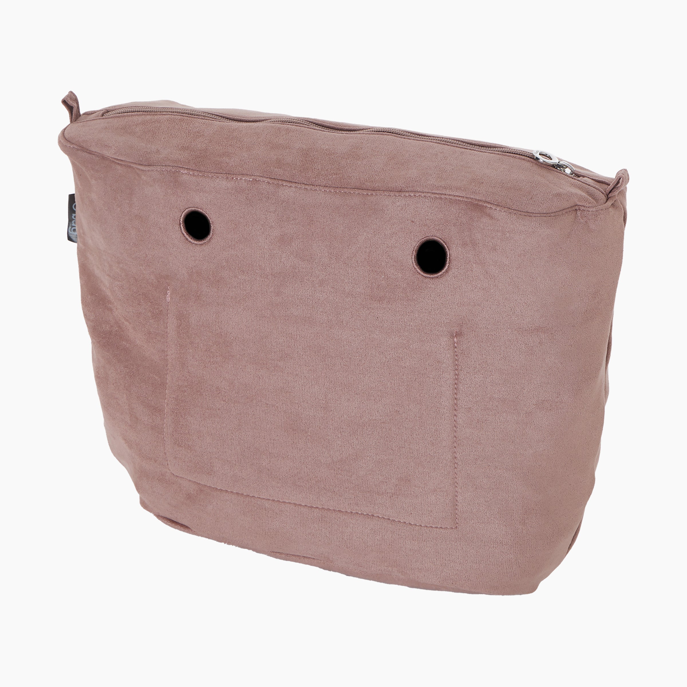 Sacca interne O bag tessuto sintetico scamosciato rosa antico