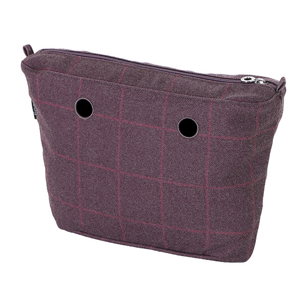 Sac Intérieur Zippé O Bag Tissu À Carreaux Bordeaux