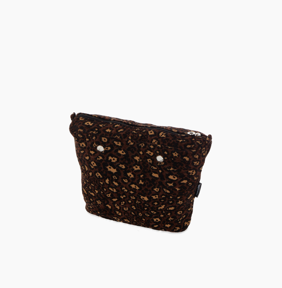 Innentasche Mit Reissverschluss O Bag Mini Leoparden-Jacquardgewebe Schwarz