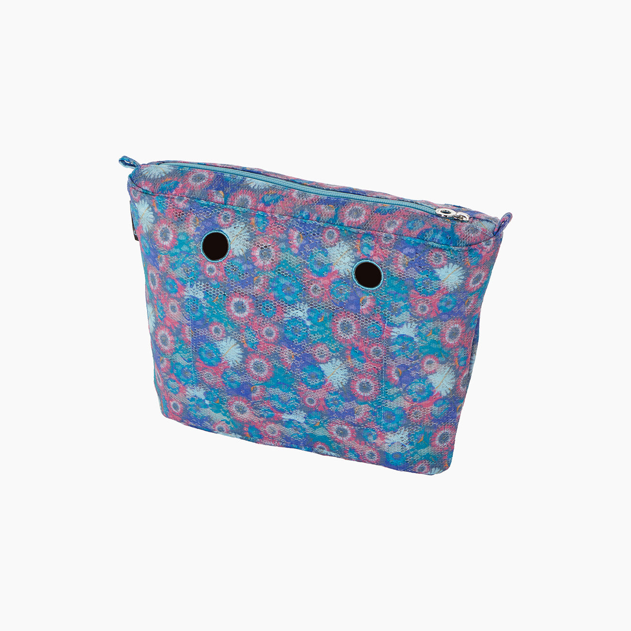 Sacca interna zip O bag Mini tessuto lace bloom light blue