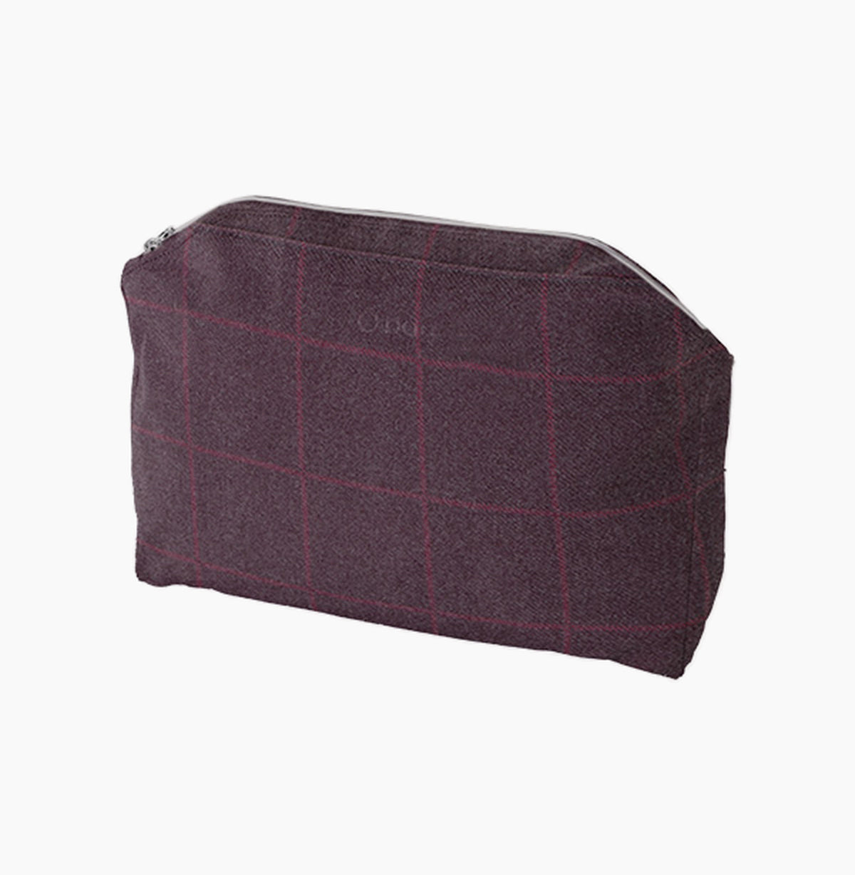 O bag unique burgundy check fabric inner bag