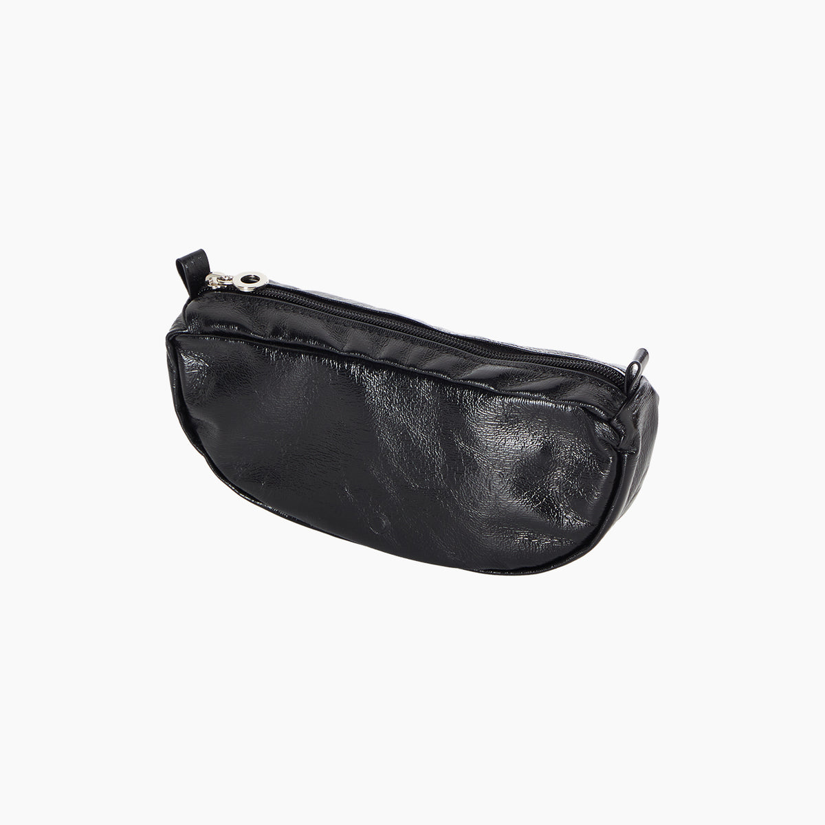 Inner Zip Bag O Bag Oblo' Synthetic Fabric Laminated Cracle' Black