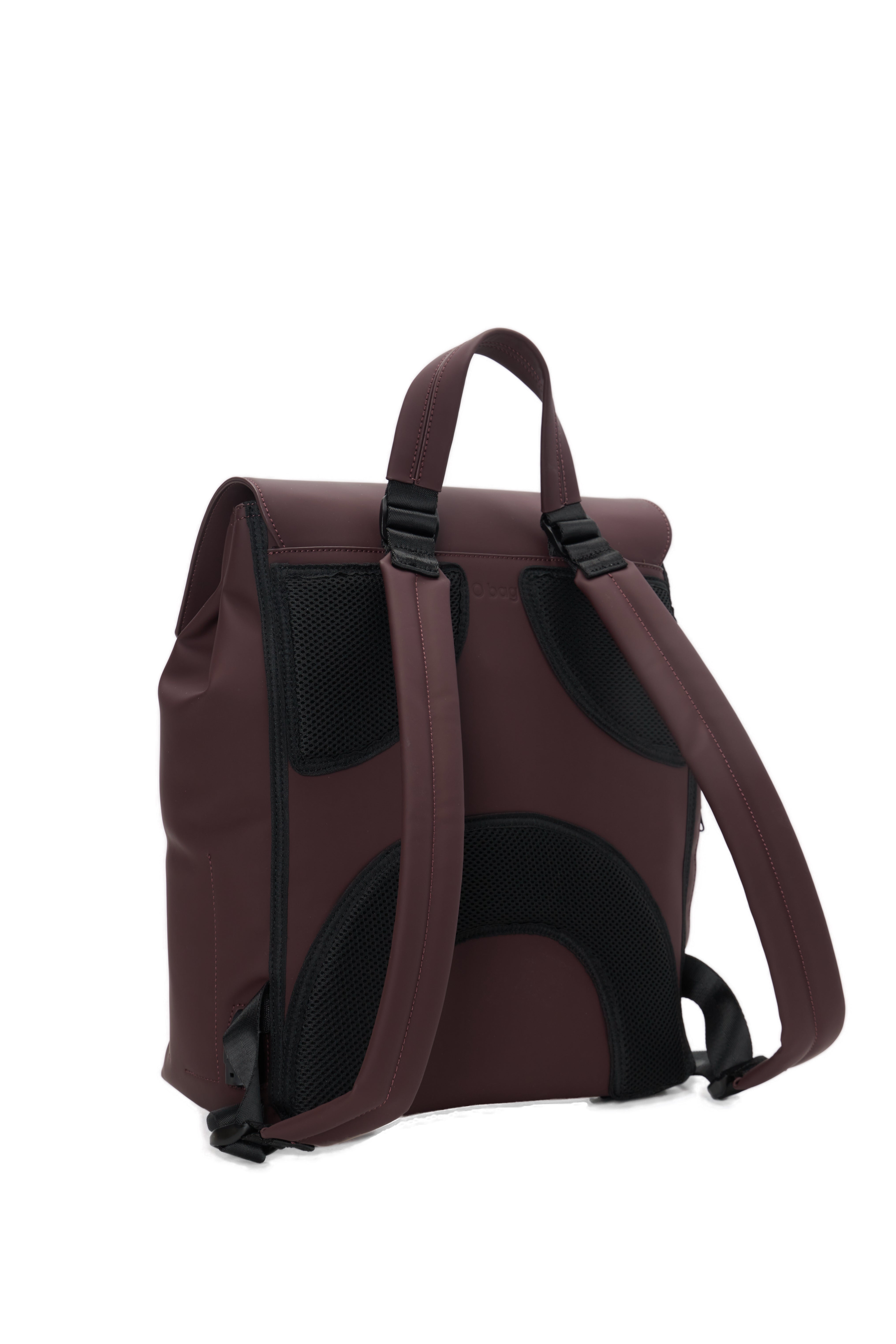 Sac À Dos Complet Avec Bretelle O Bag Livigno Tissu Gommé Bordeaux