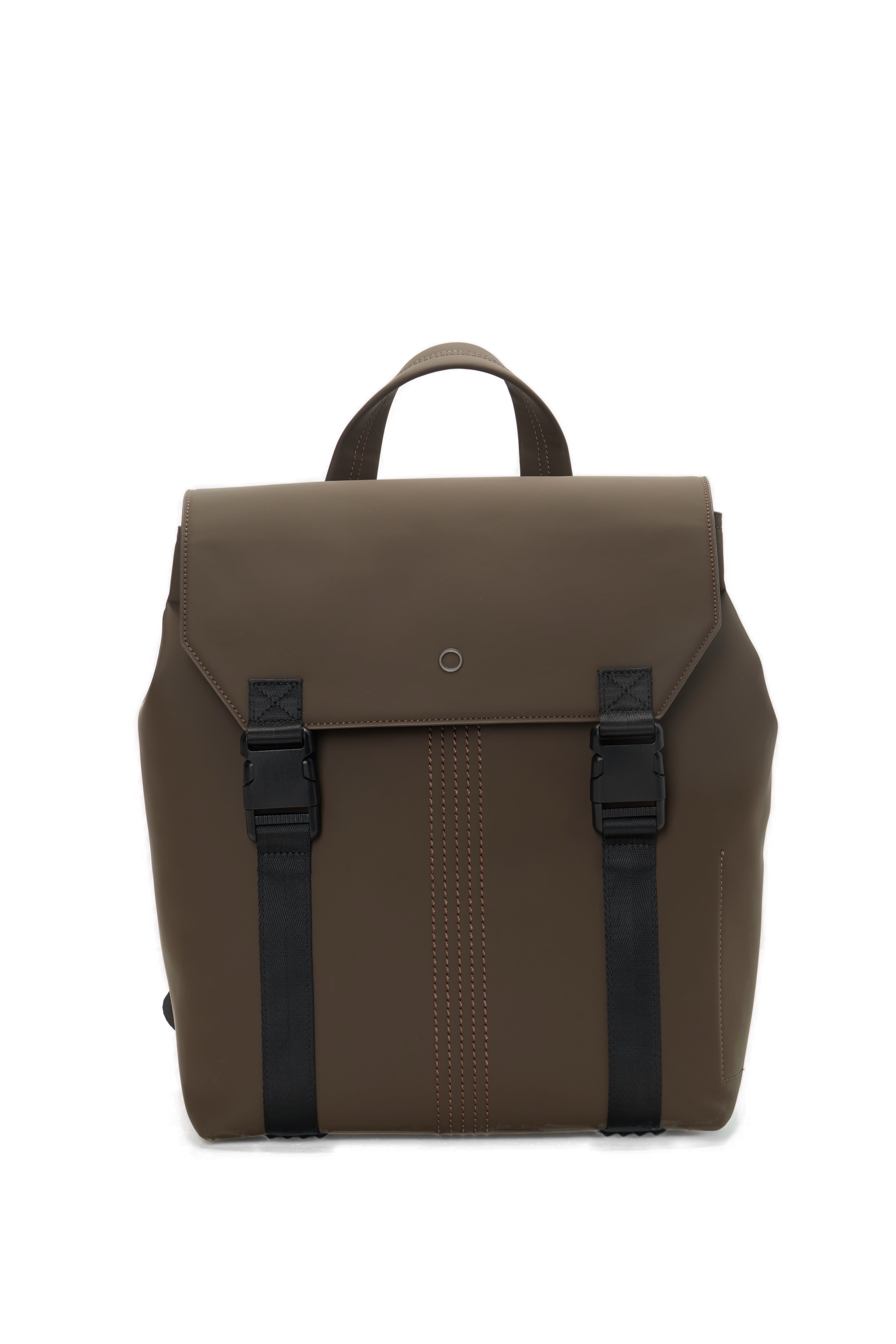 Sac À Dos Complet Avec Bretelle O Bag Livigno Tissu Gommé Chocolat