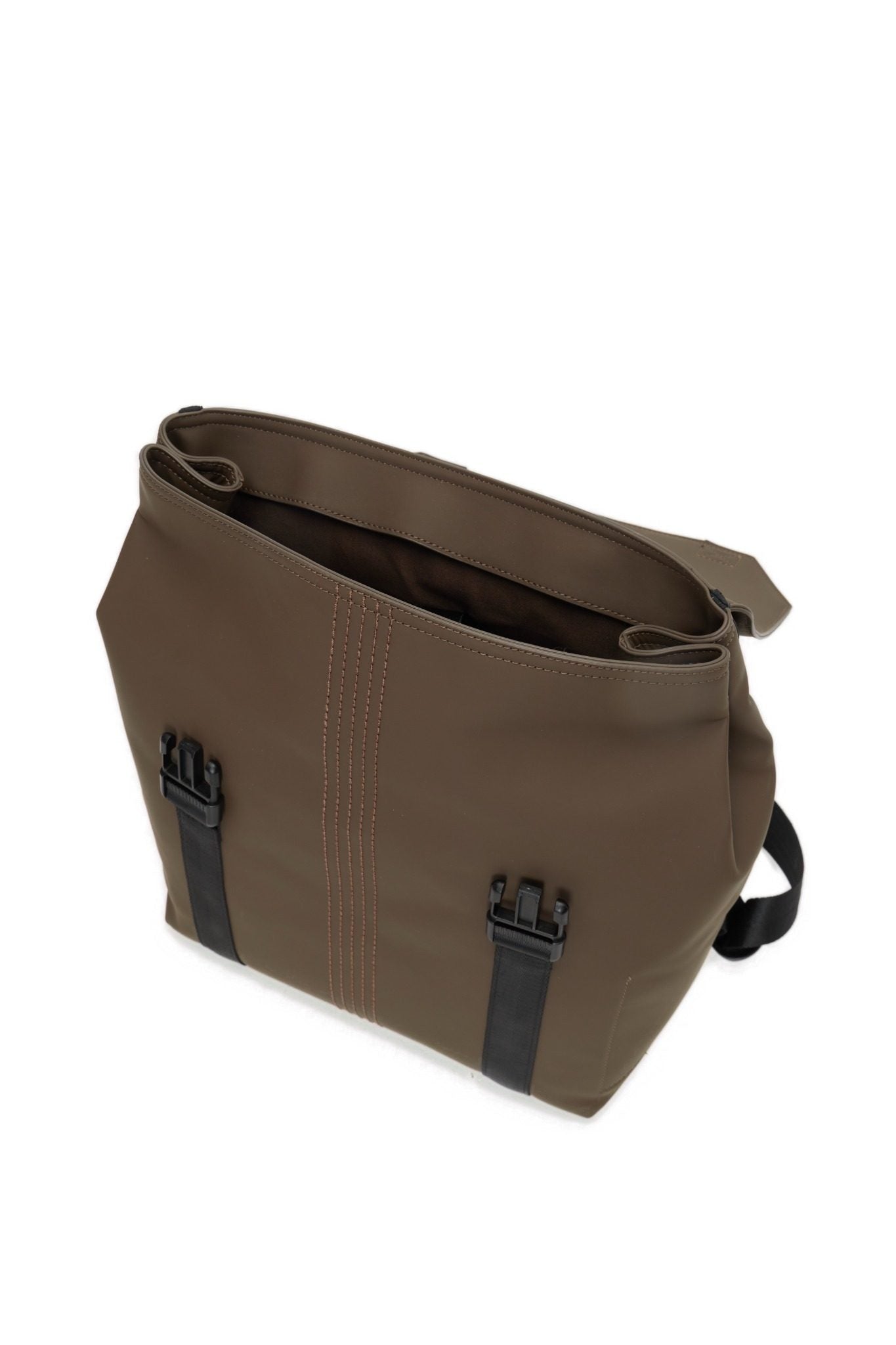 Sac À Dos Complet Avec Bretelle O Bag Livigno Tissu Gommé Chocolat