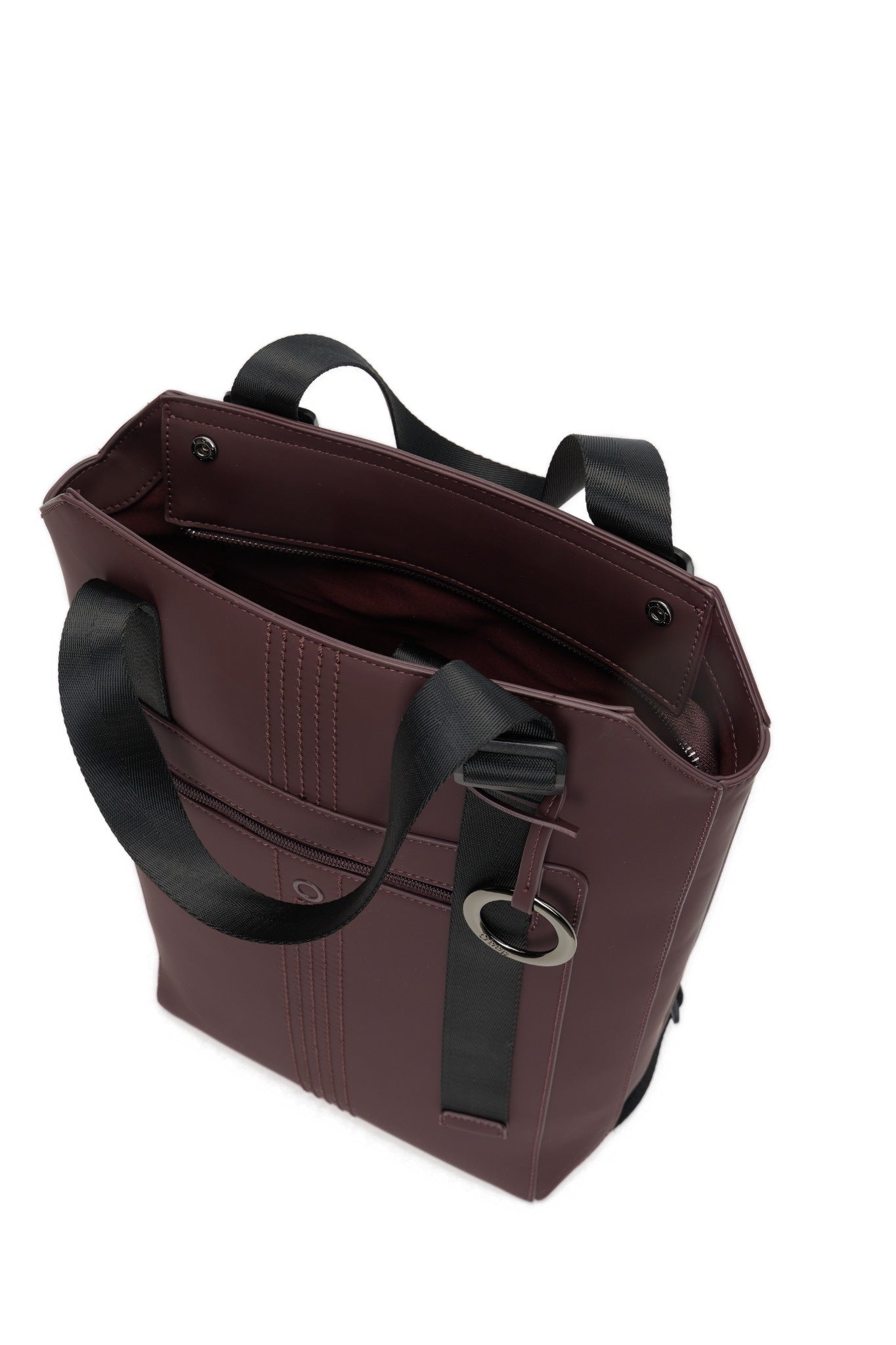 Sac À Dos Complet Avec Fermeture Éclair Et Poche O Bag Zermatt Tissu Gommé Bordeaux