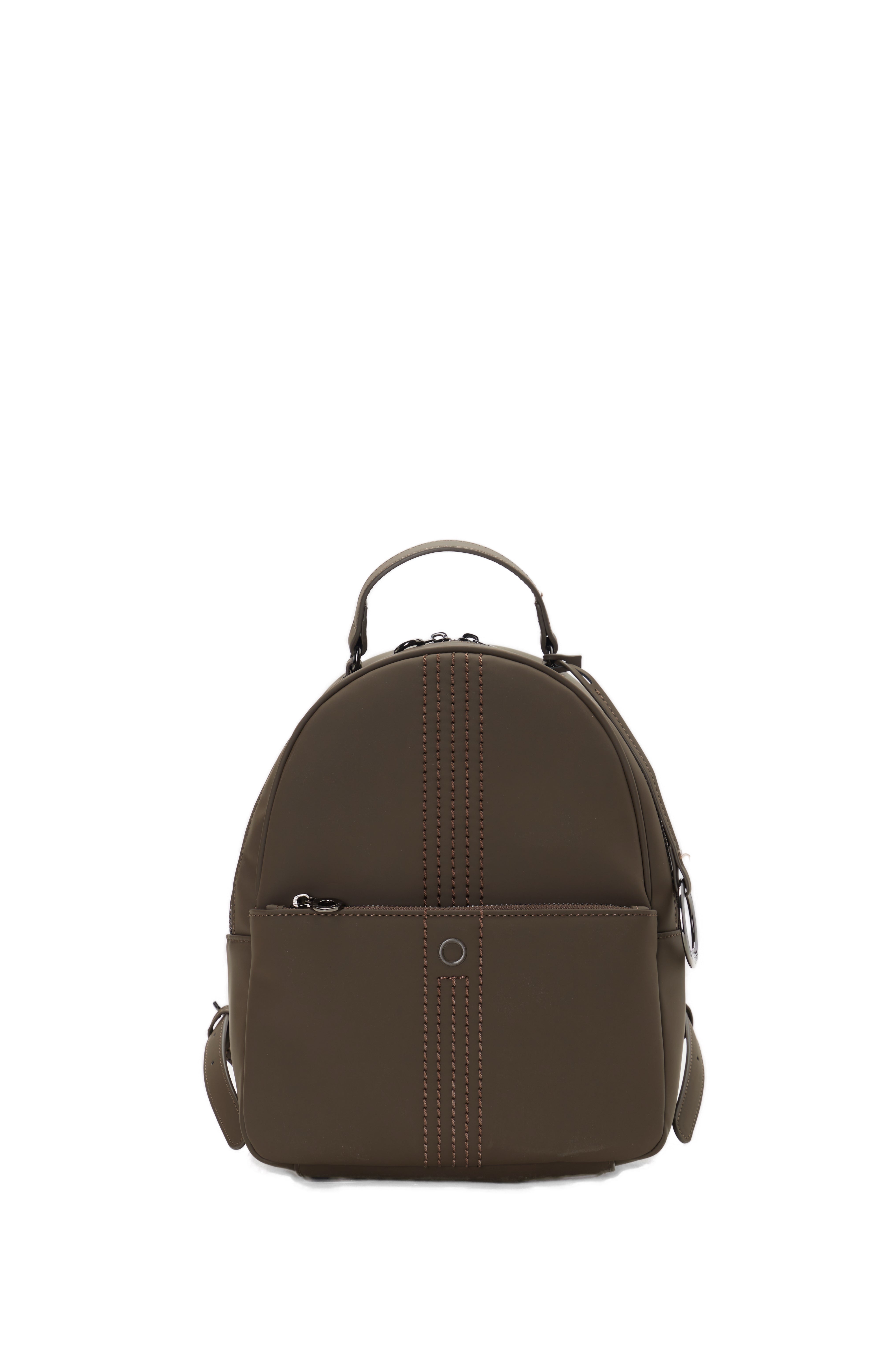 Sac À Dos Complet Avec Fermeture Éclair Et Poche O Bag Thuile Tissu Gommé Chocolat