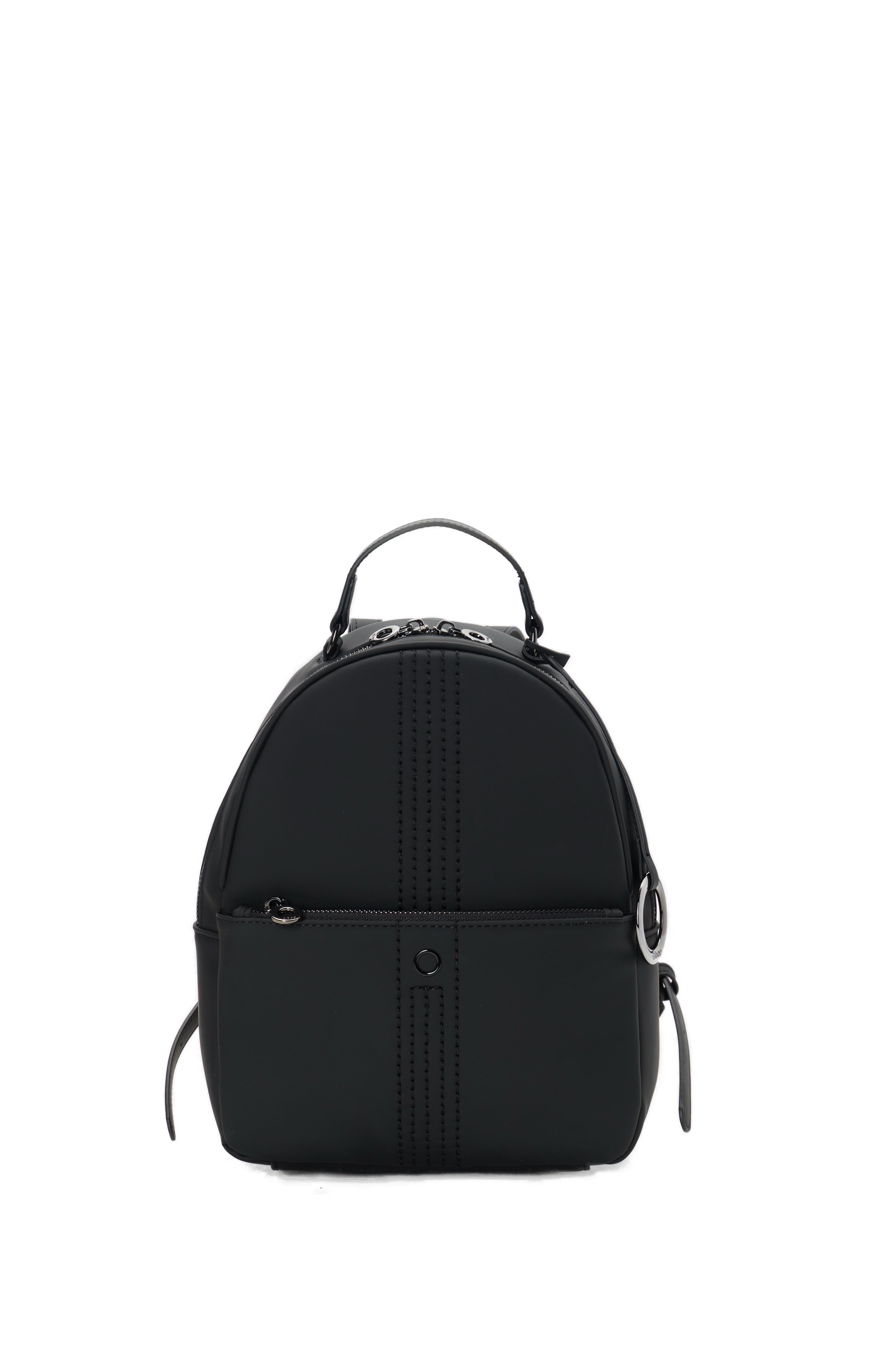 Sac À Dos Complet Avec Fermeture Éclair Et Poche O Bag Thuile Tissu Gommé Noir