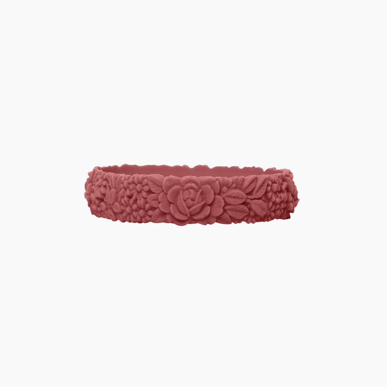 O Bracelet flower slim silicone marsala