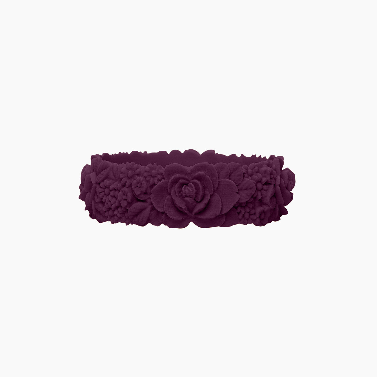 O Bracelet flower big silicone bordeaux