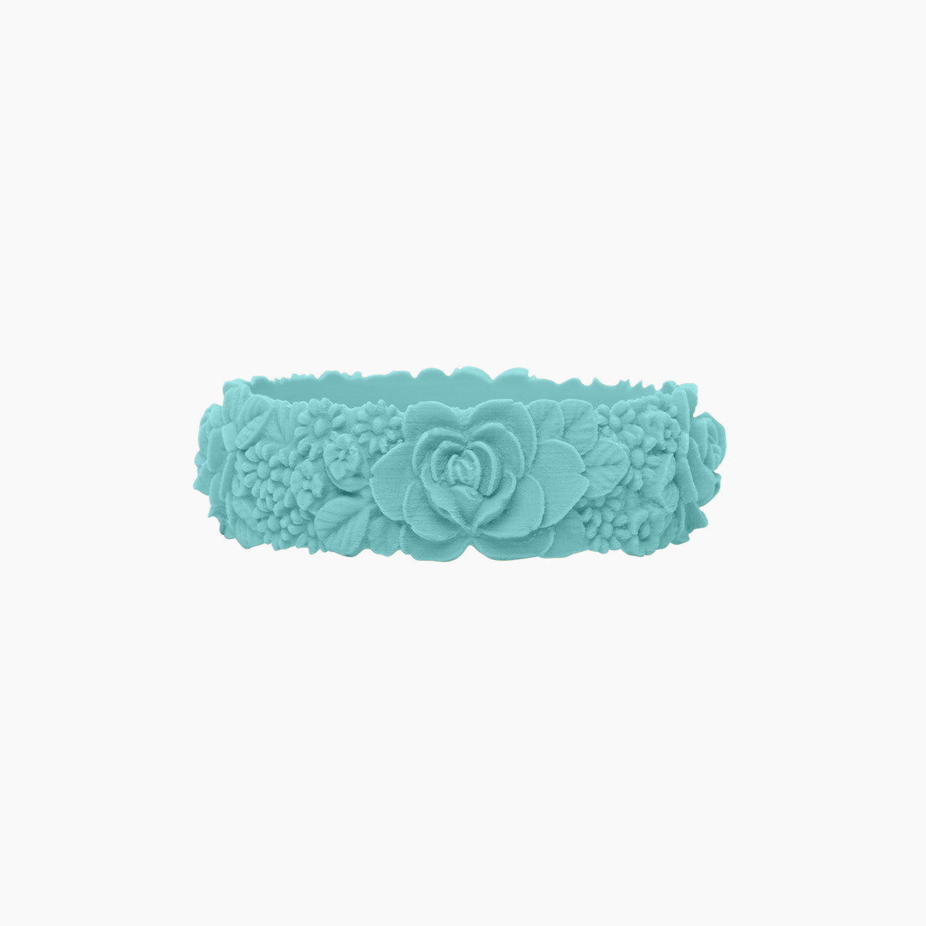 O Bracelet Flower Big Silicone Turquoise Menthe