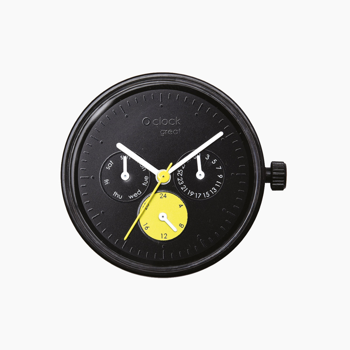 Meccanismo Great date satin nero/giallo/bianco