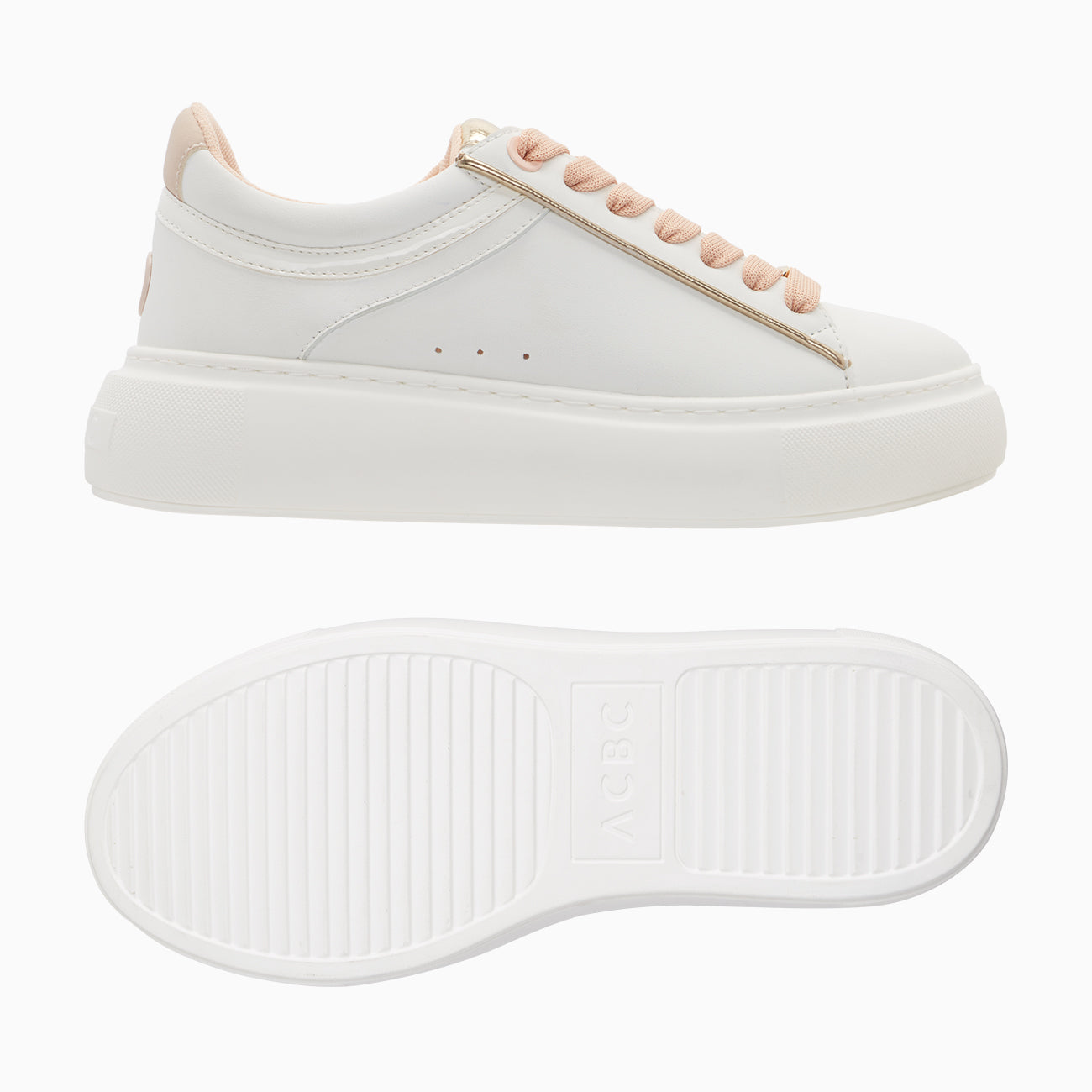 O sneakers London bianco e rosa smoke