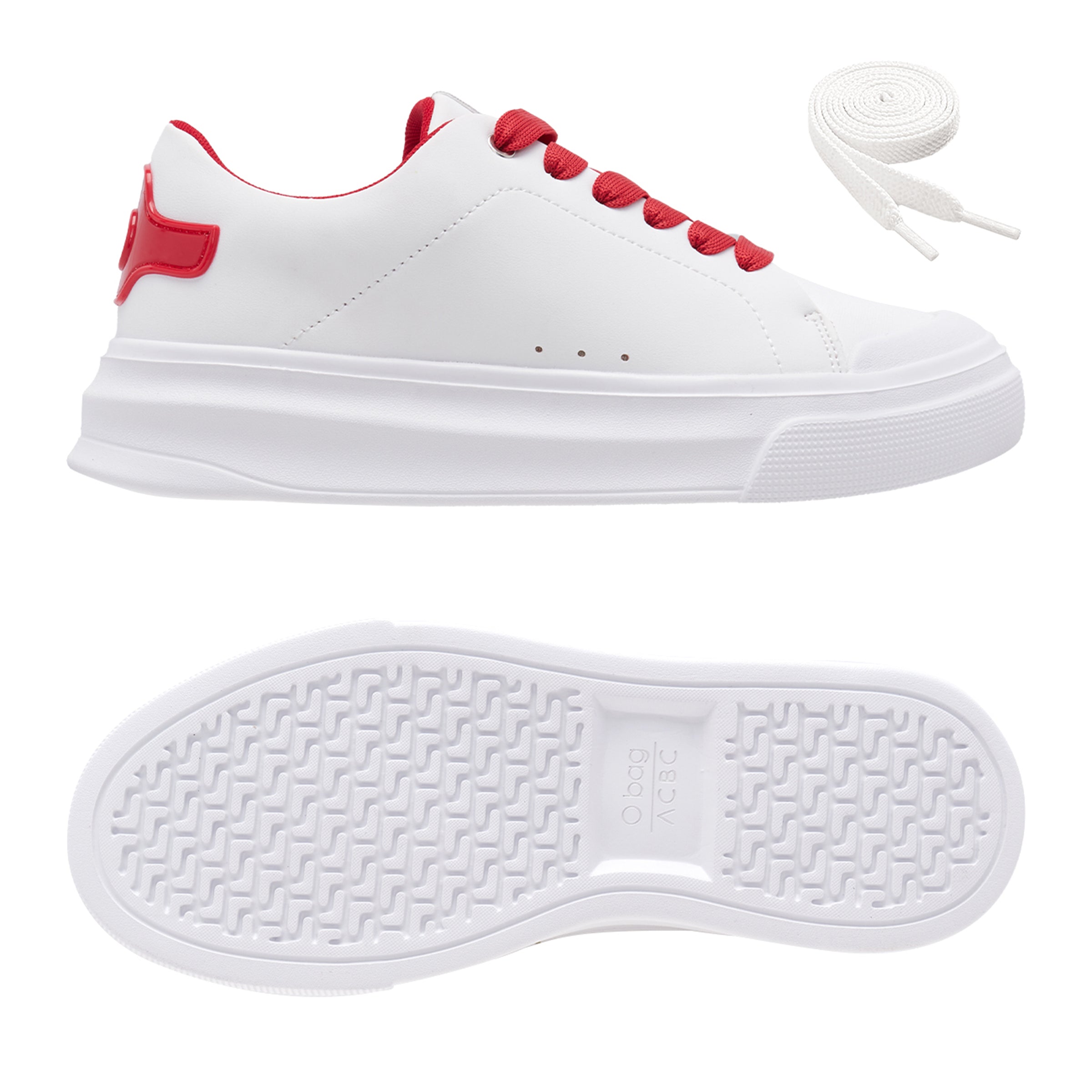 Sneaker Damen White Recycled Materials Weiss/Tomato