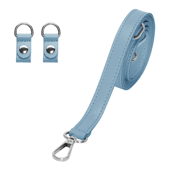Extra-schmaler Schulterriemen 110 + Clip in Puderblau