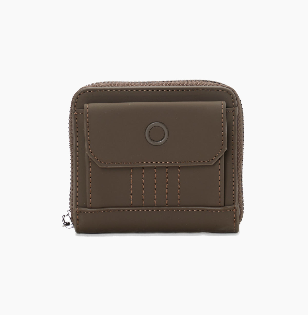 Portafoglio Completo Con Chiusura Zip E Tasca Donna O Half Wally Bucaneve Tessuto Gommato Cioccolato