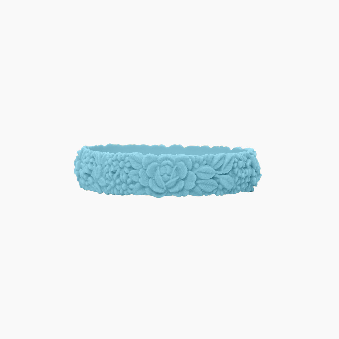 O Bracelet flower slim silicone turchese