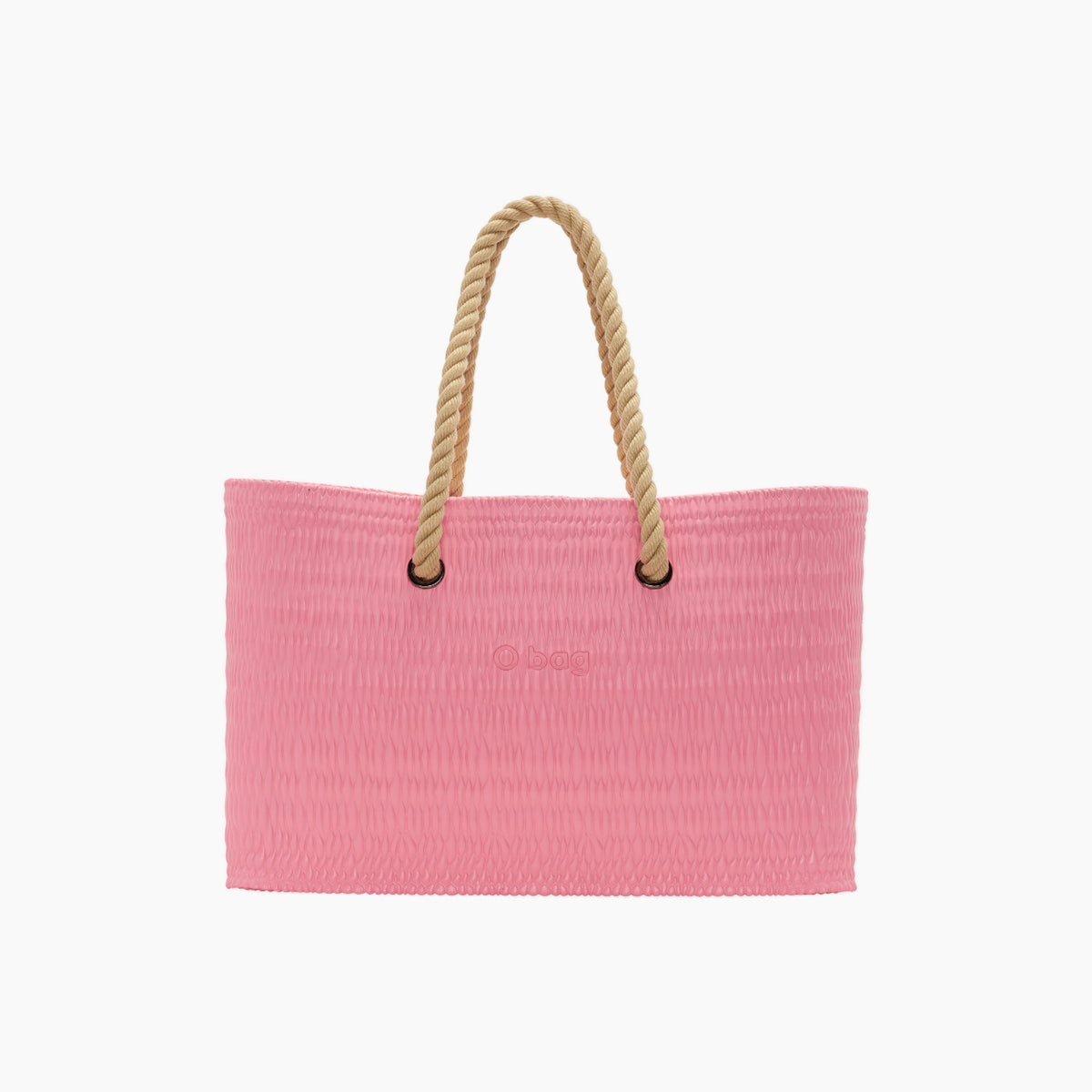 Obag Beach Completo con Asa Larga de Cuerda y Bolsa Interior de Lona Rosa