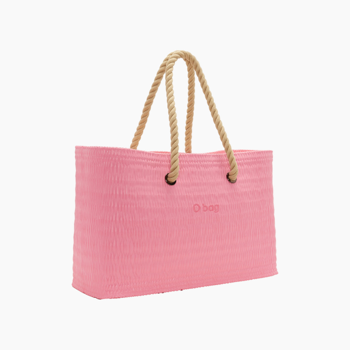 Obag Beach Completo con Asa Larga de Cuerda y Bolsa Interior de Lona Rosa