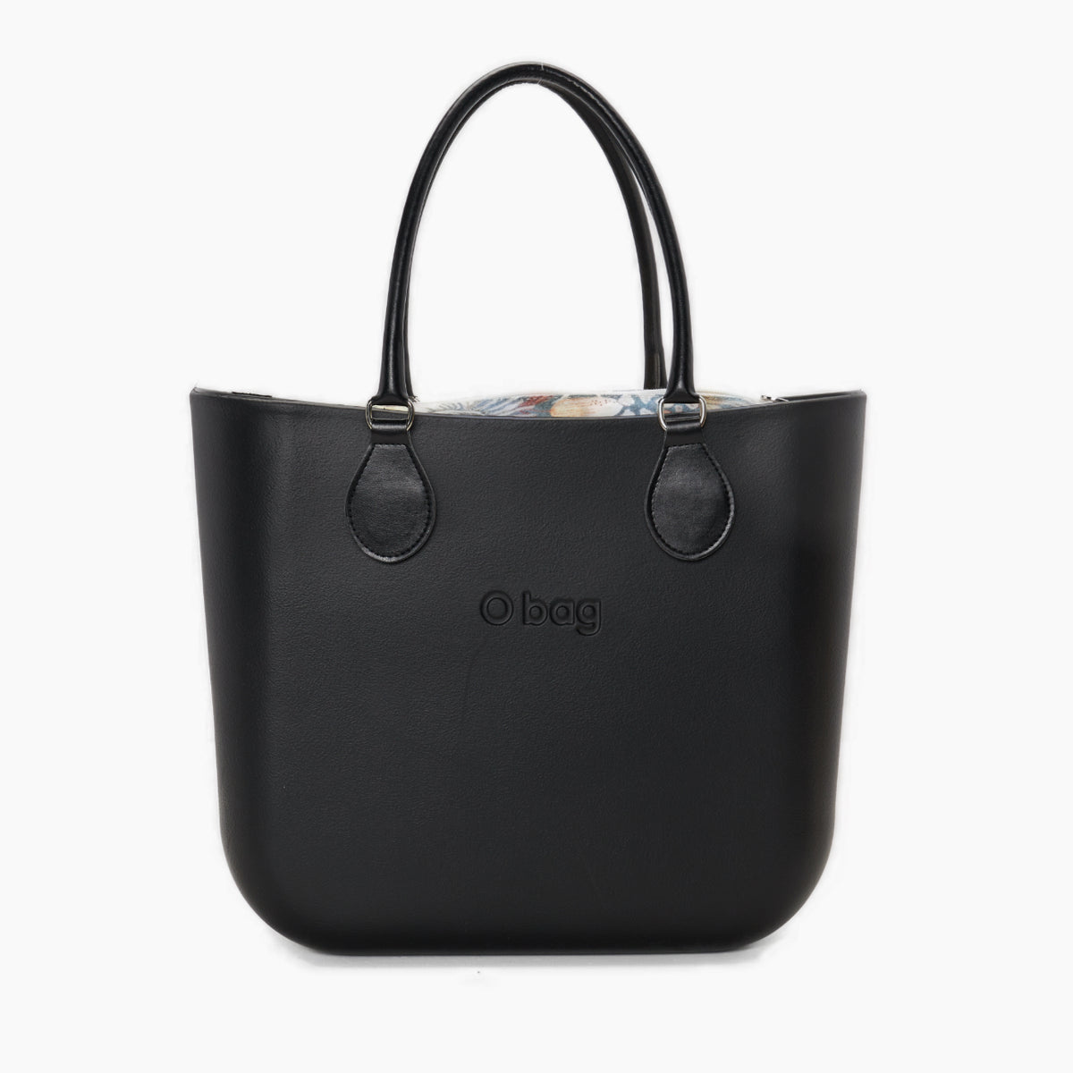 Borsa Composta O Bag Manico Midi E Sacca Tessuto Vanila Rose Nero