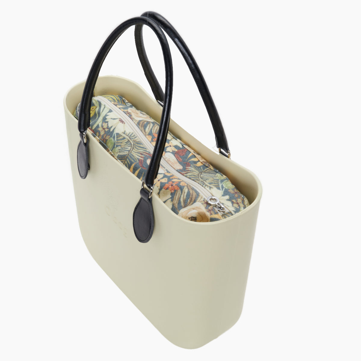 Borsa Composta O Bag Manico Midi E Sacca Tessuto Vanila Rose Vaniglia