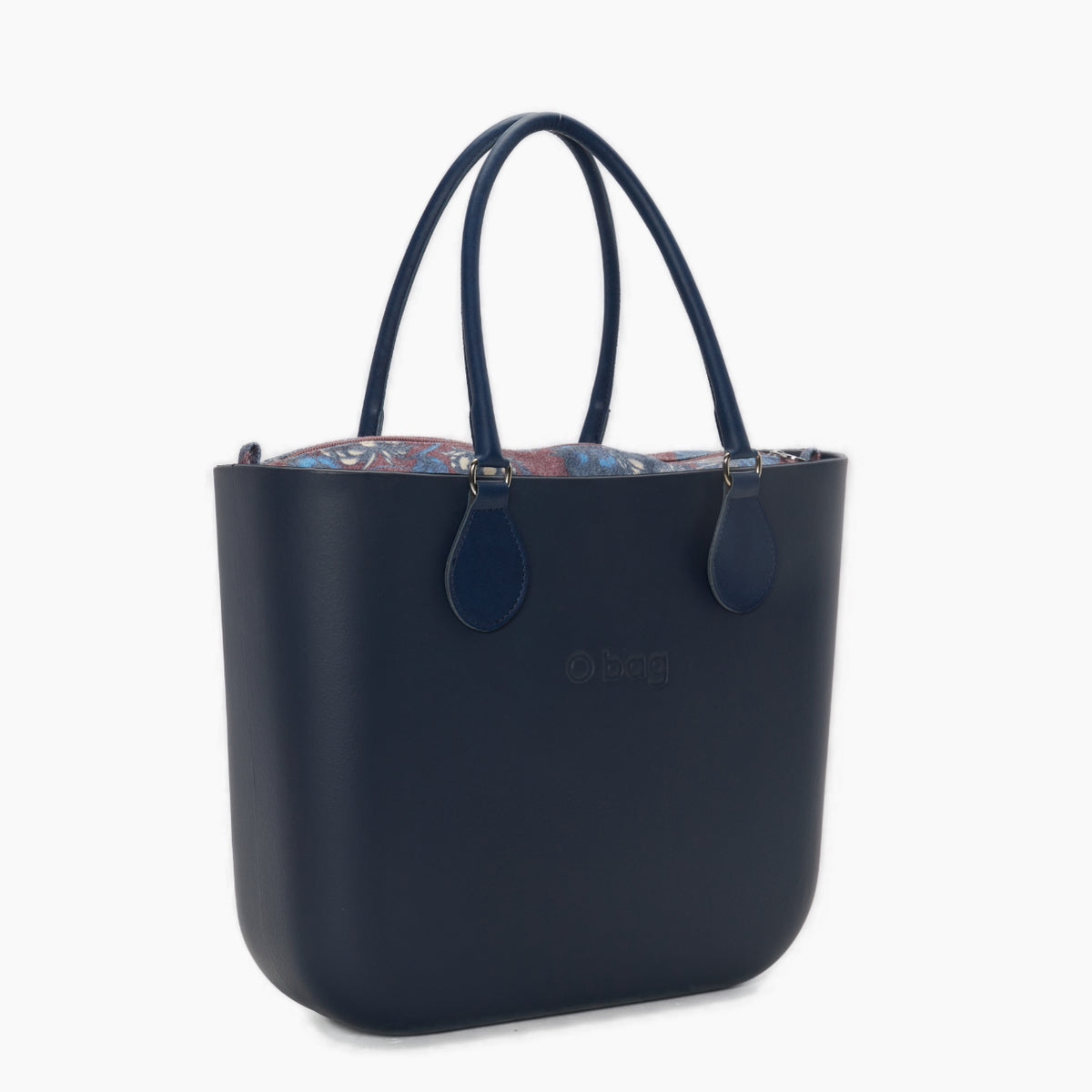 Borsa Composta O Bag Manico Midi E Sacca Tessuto Wild Berries Blu Navy