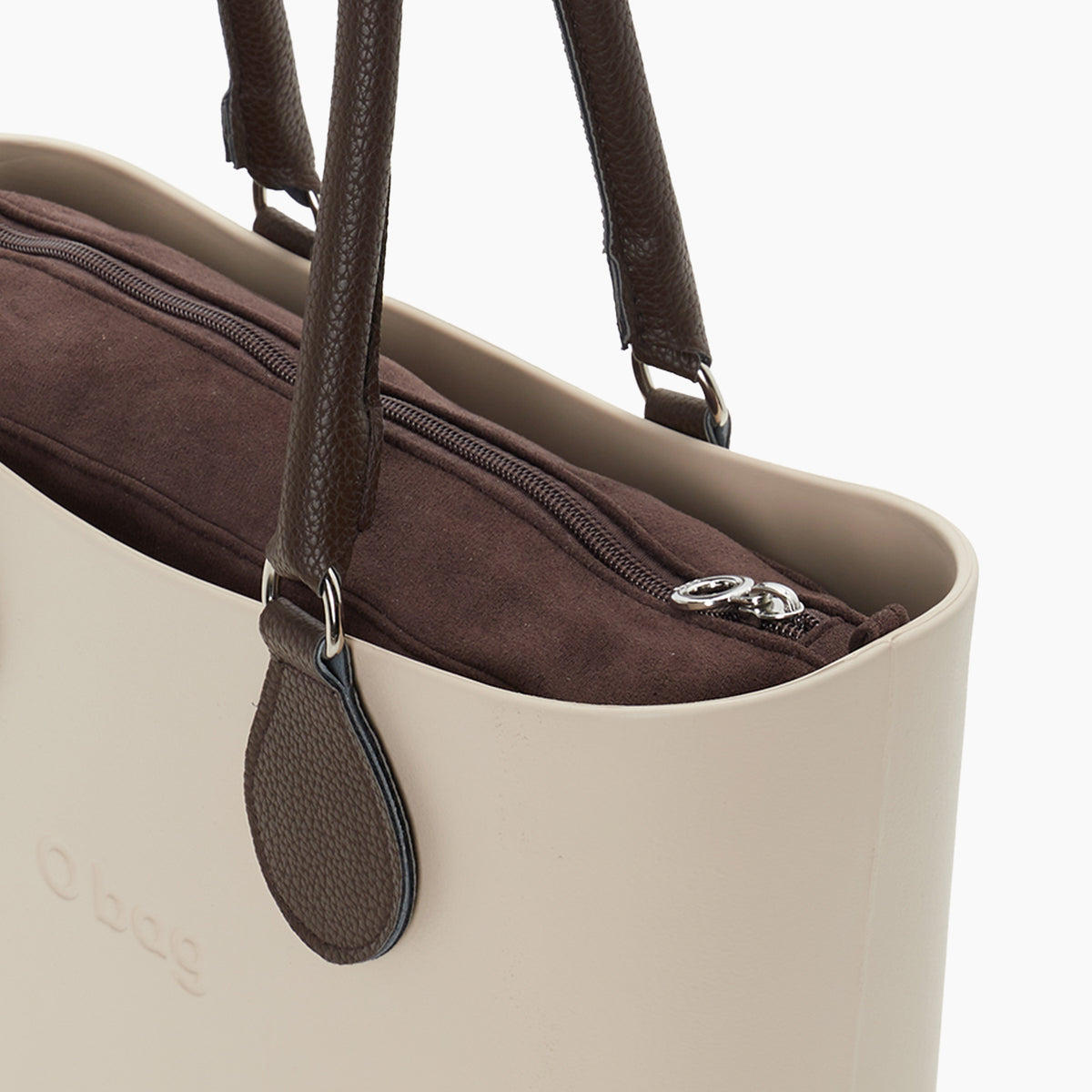 Assembled Bag O Bag Mini Midi Handle And Inner Bag Synthetic Fabric Suede Effect Sand