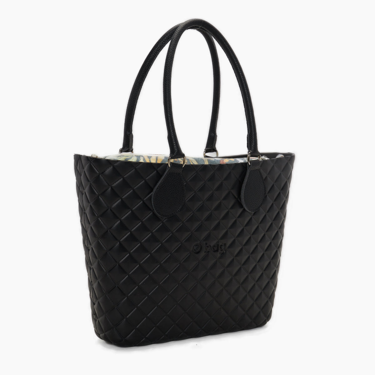 Borsa Composta O Bag Urban Midi Manico Midi E Sacca Tessuto Vanila Rose Nero