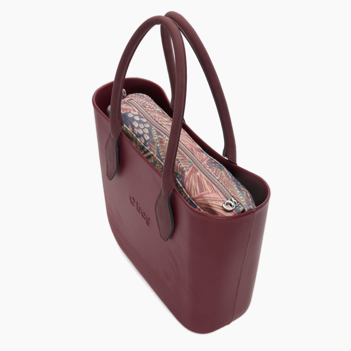 Borsa Composta O Bag Manico Lungo A Rombo E Sacca Tessuto Dry Garden Berry